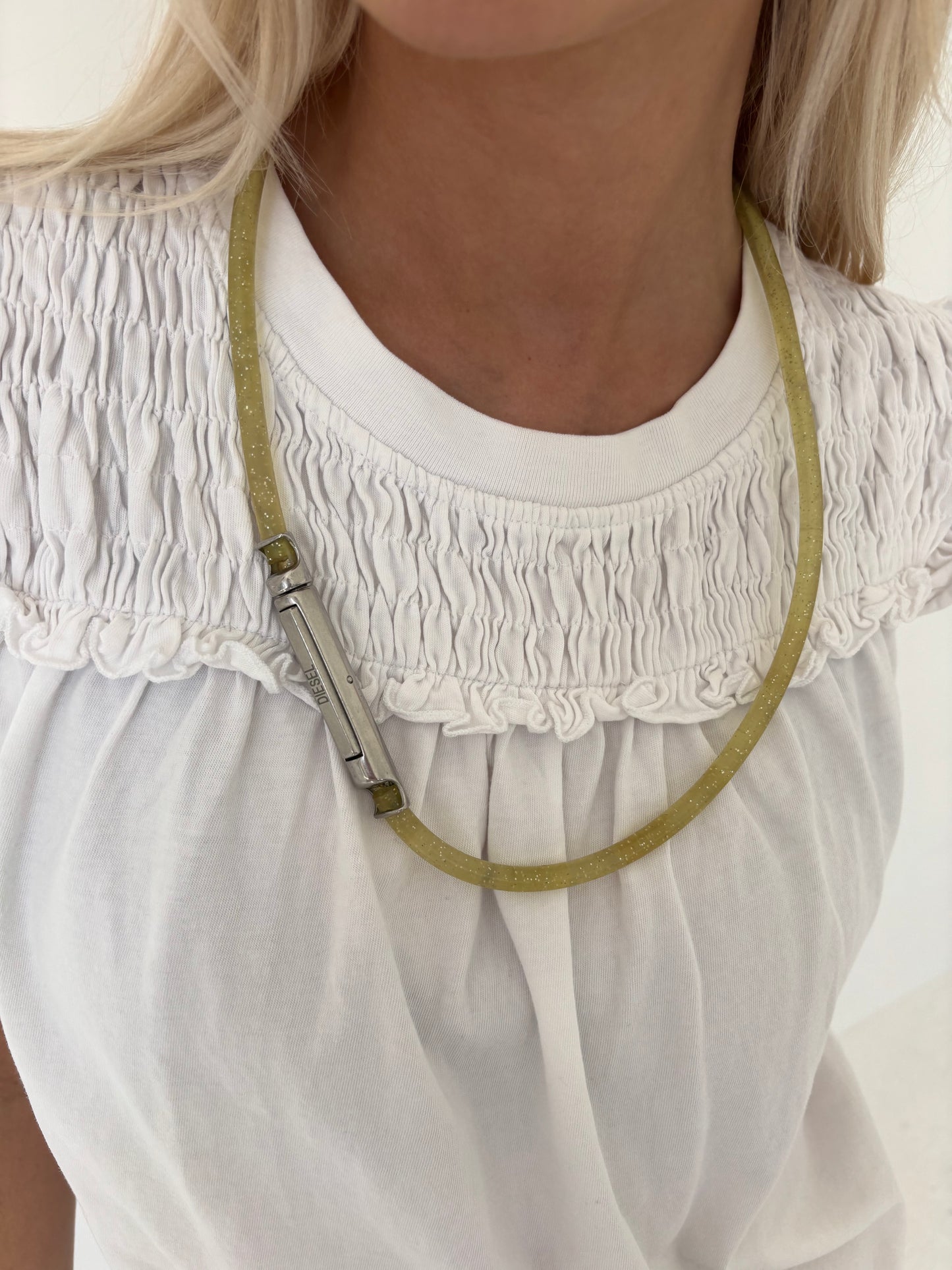 Diesel Yellow Glitter Belt