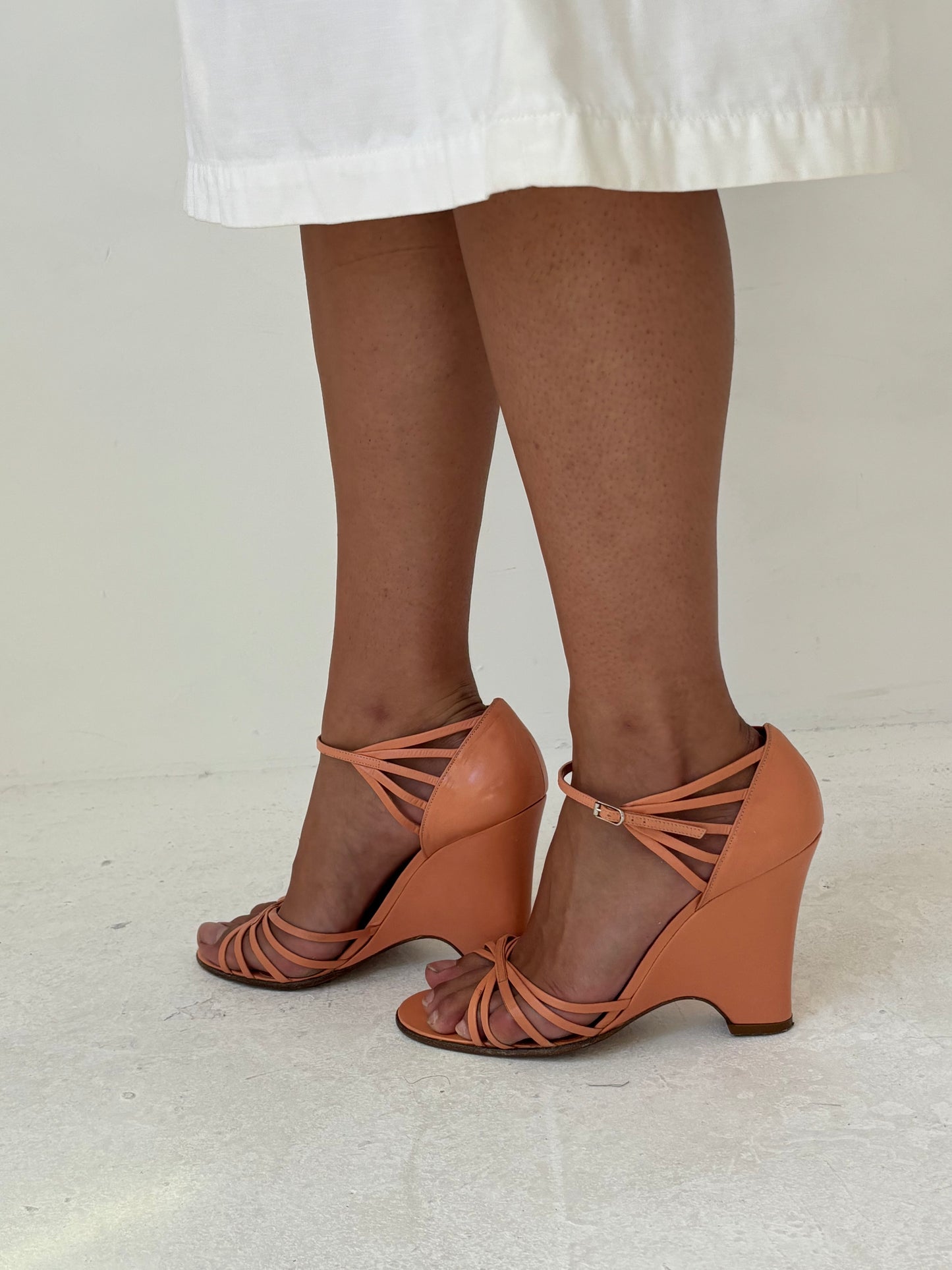 Marc Jacobs Peach Leather Wedges