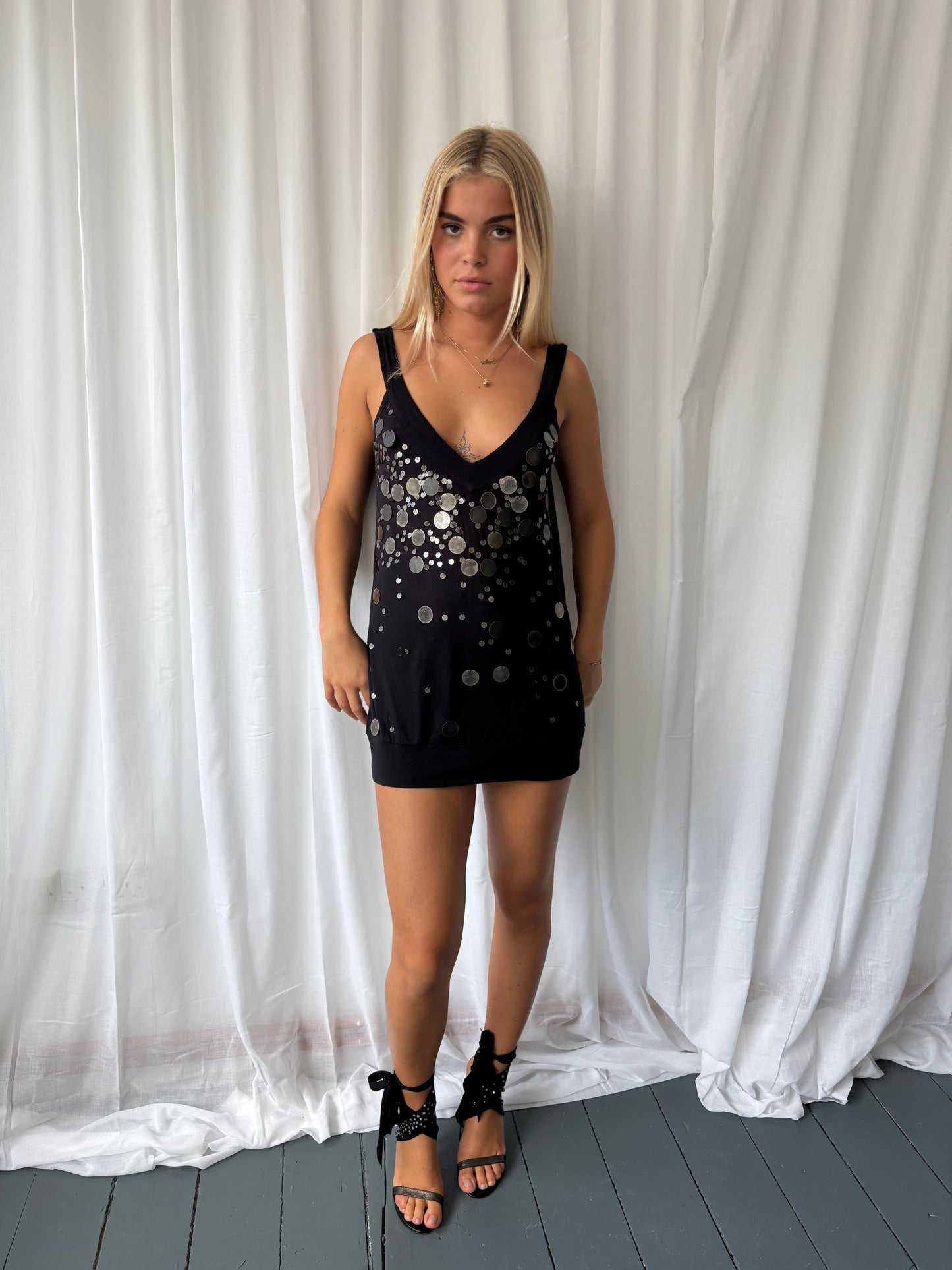 DKNY Black Sequin Top