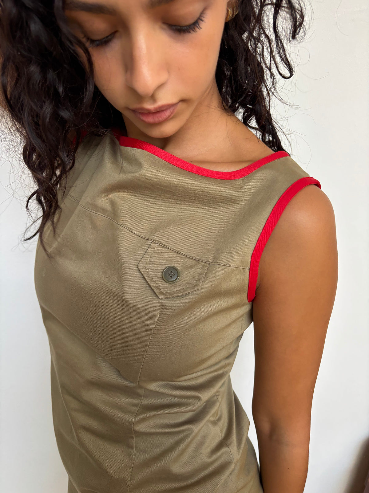 Smoochy Khaki Shift Dress