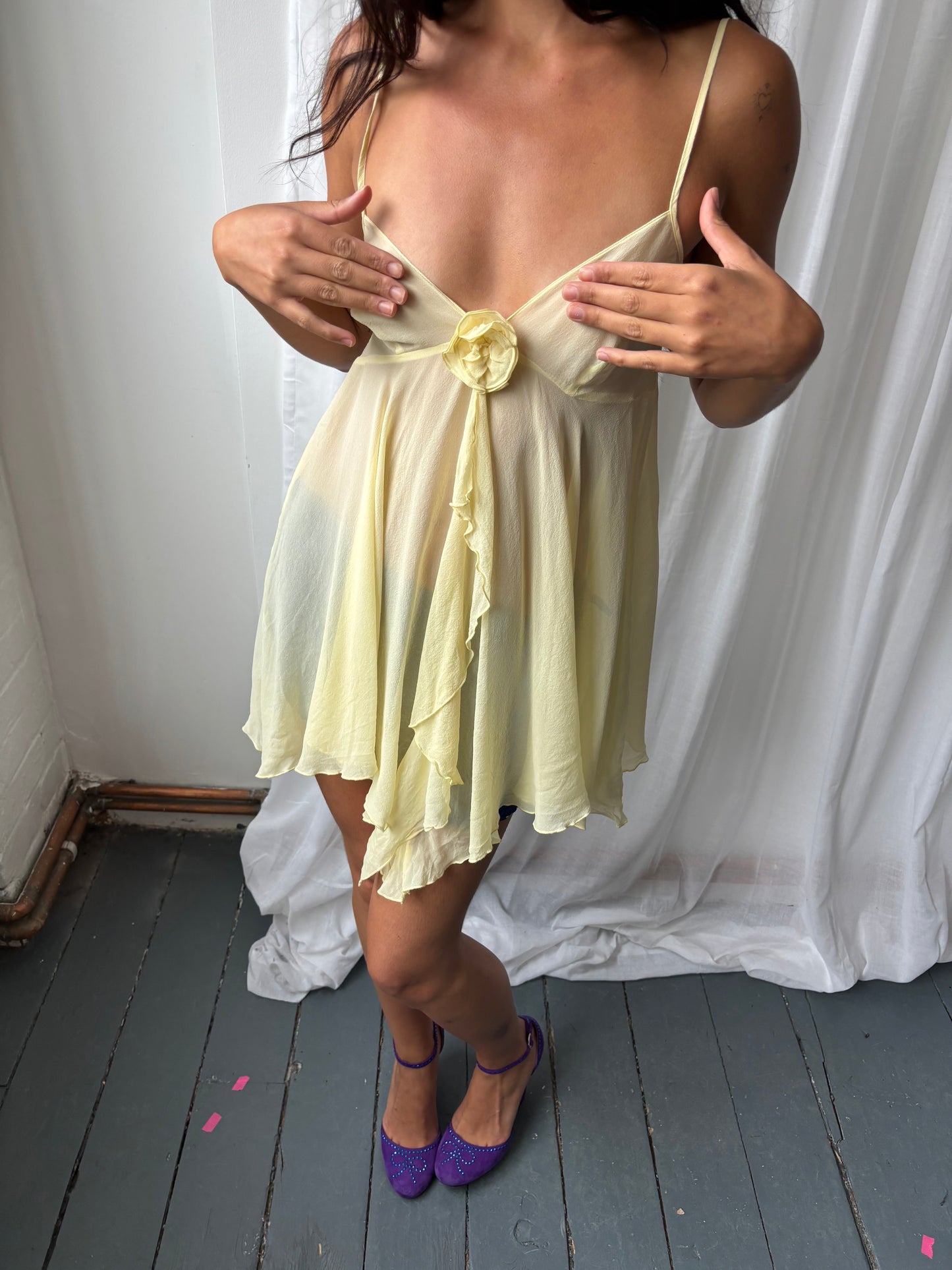 La Senza Yellow Silk Slip