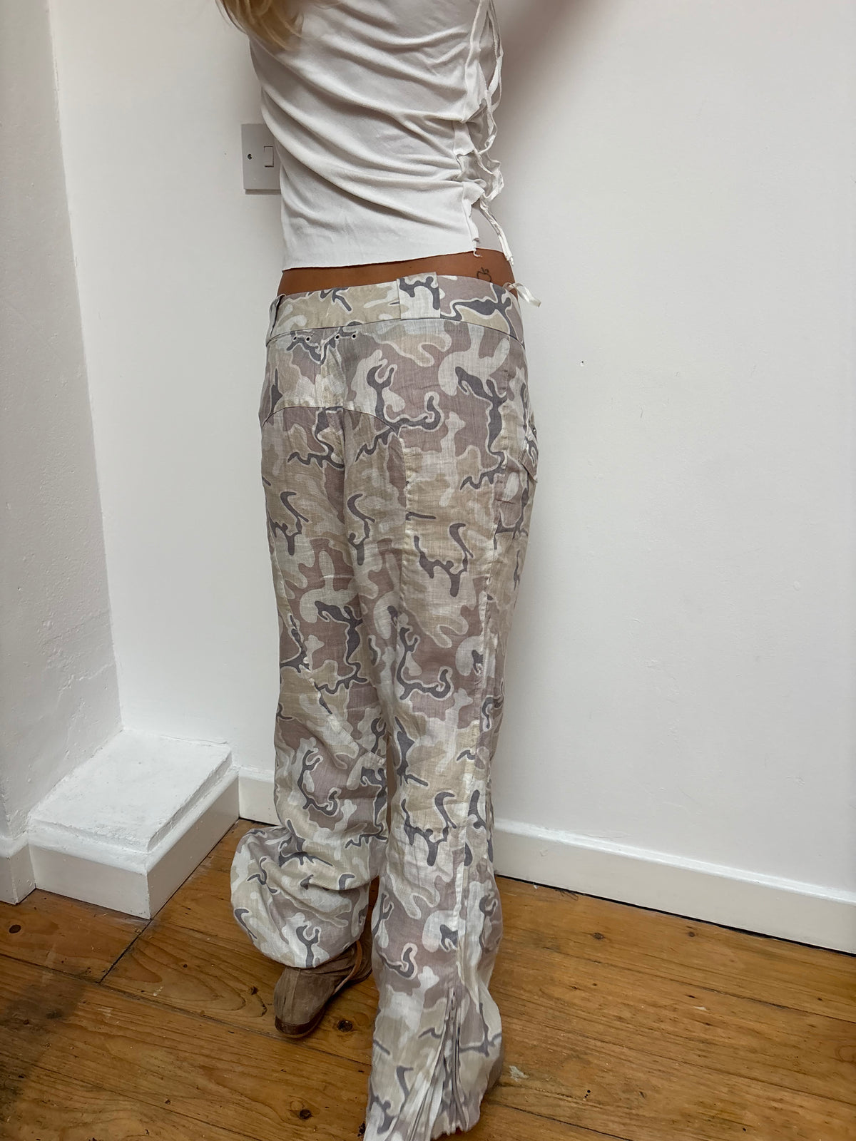 Full Circle Camo Linen Trousers