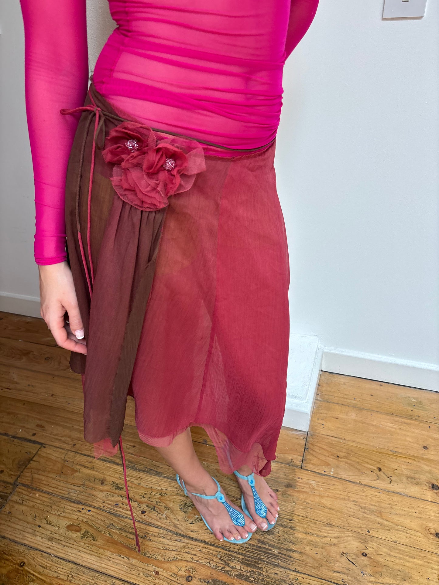 Mais il est où le Soleil Pink Mesh Wrap Skirt