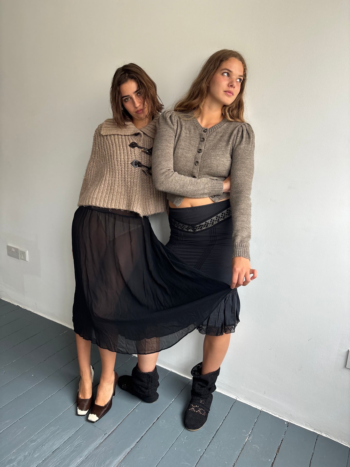 Miss Sixty Taupe Knit Poncho