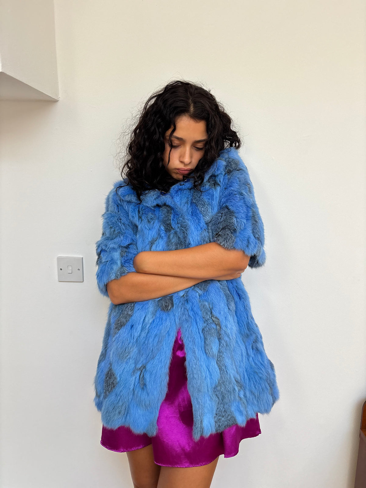 Vintage Blue Rabbit Coat