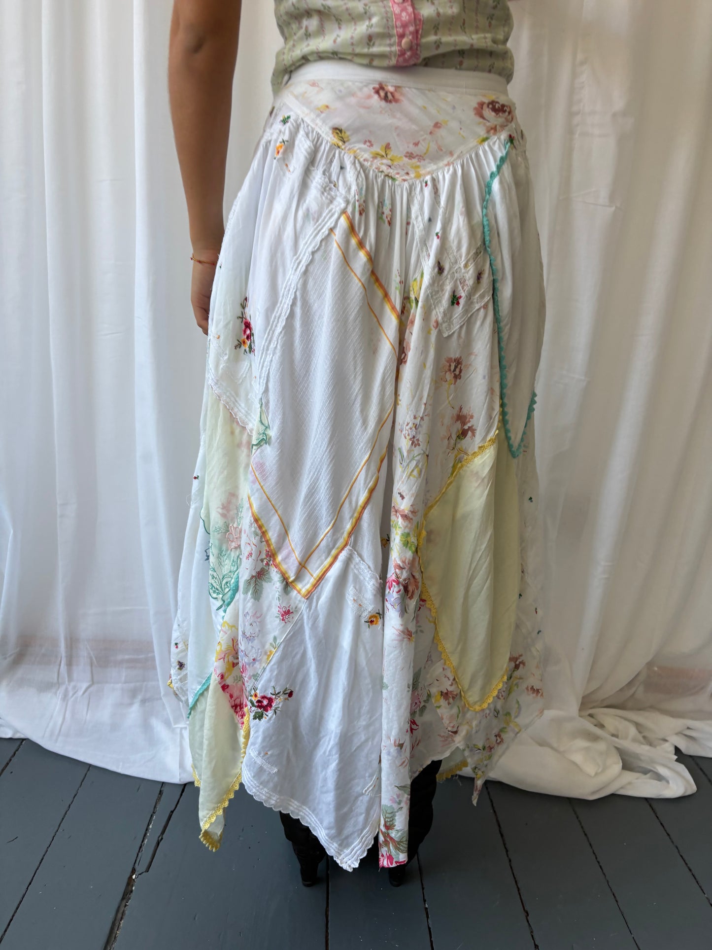 Ralph Lauren White Patchwork Skirt