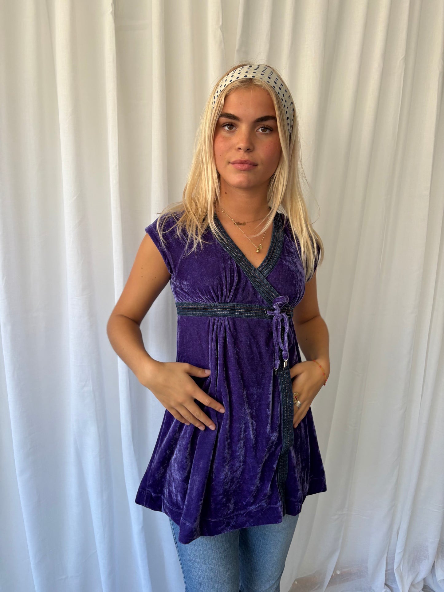 Miss Sixty Purple Velvet Top