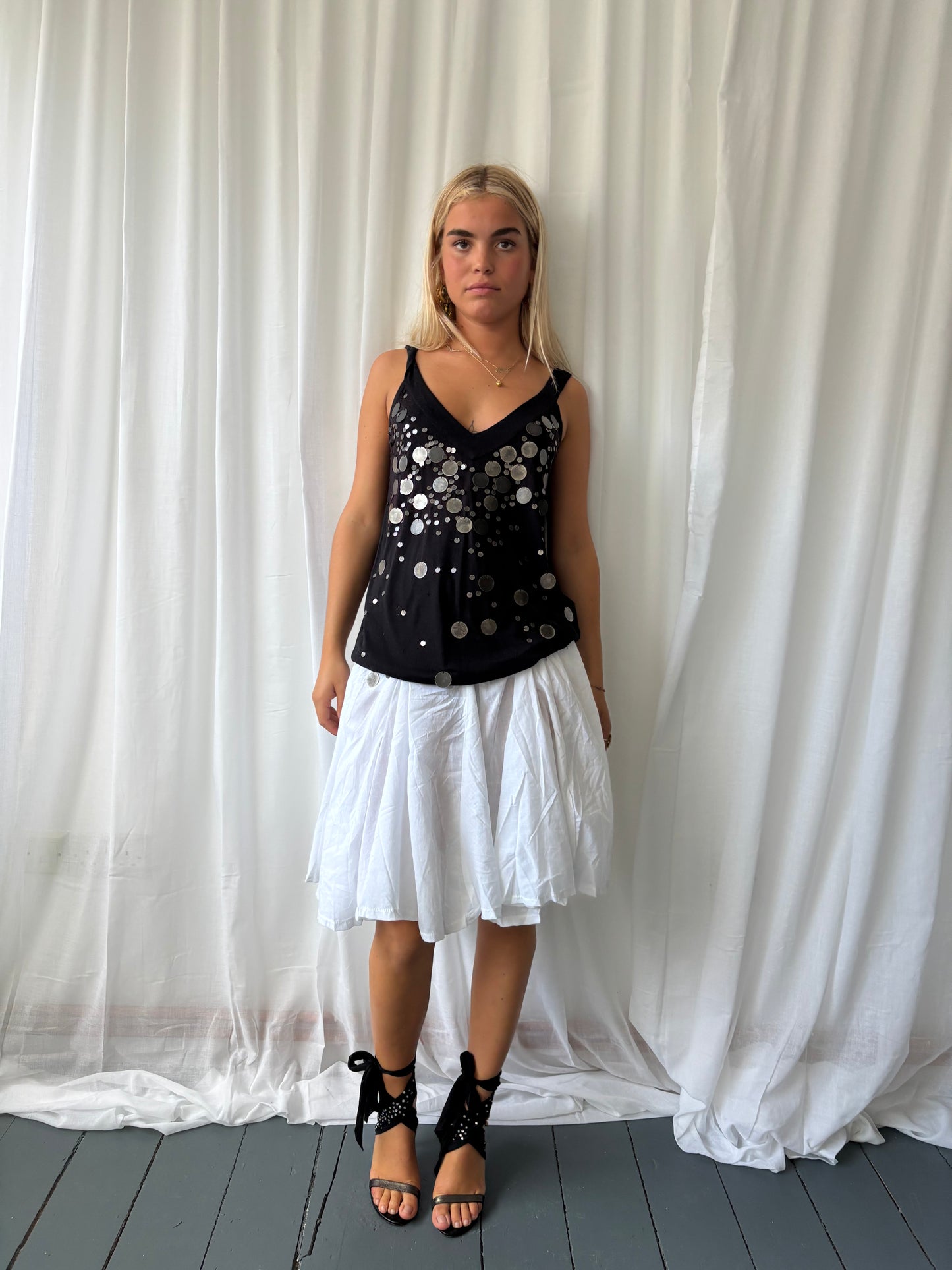 DKNY Black Sequin Top