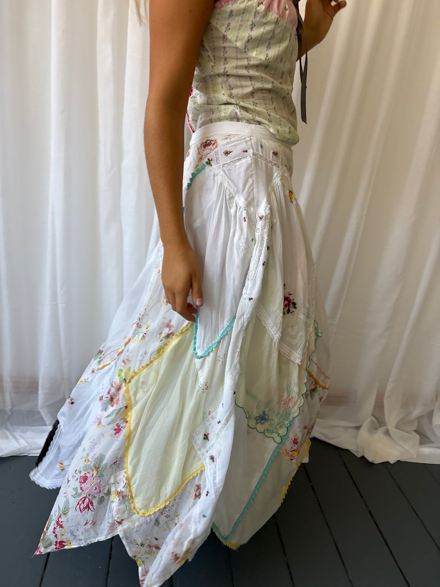 Ralph Lauren White Patchwork Skirt