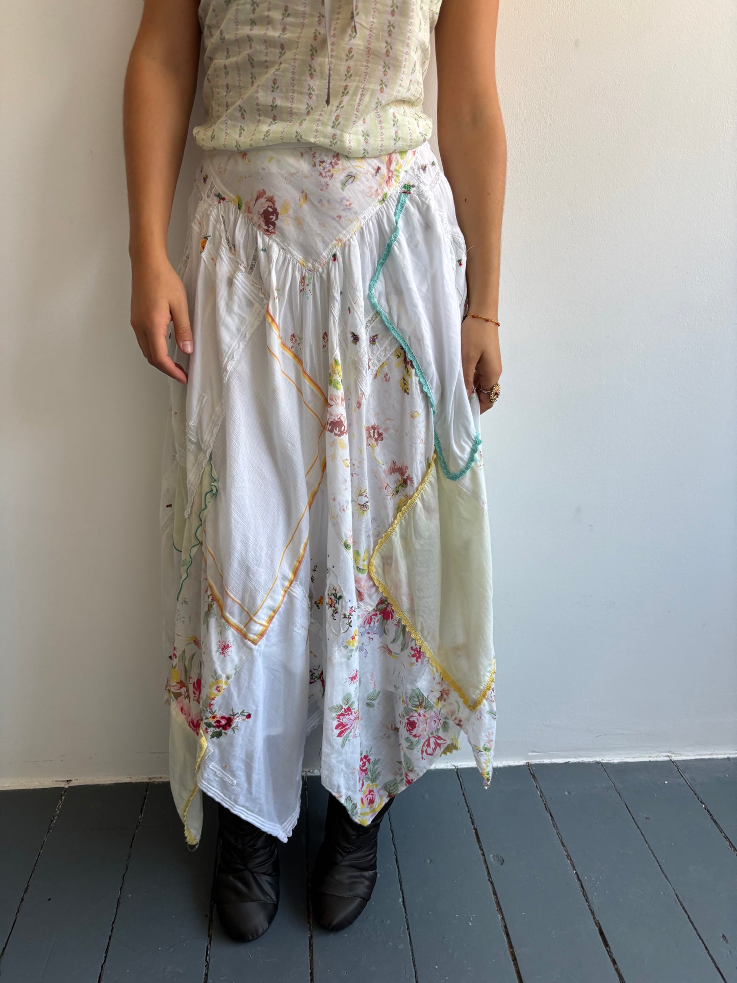 Ralph Lauren White Patchwork Skirt