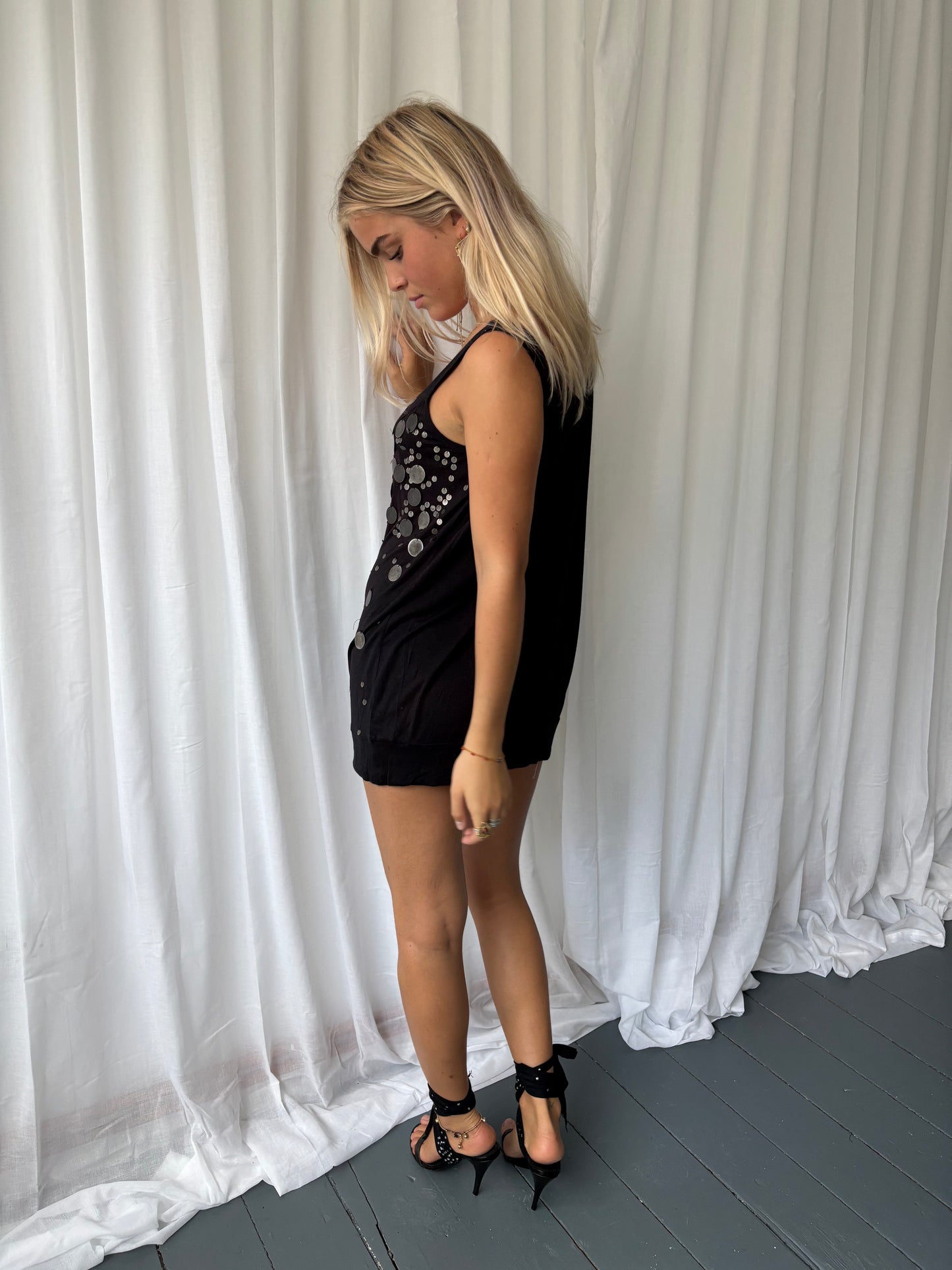 DKNY Black Sequin Top
