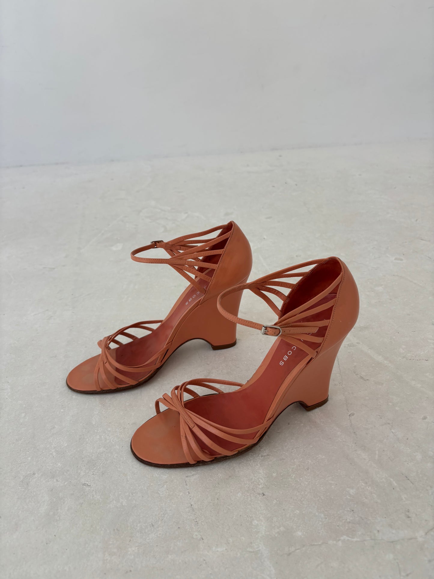 Marc Jacobs Peach Leather Wedges
