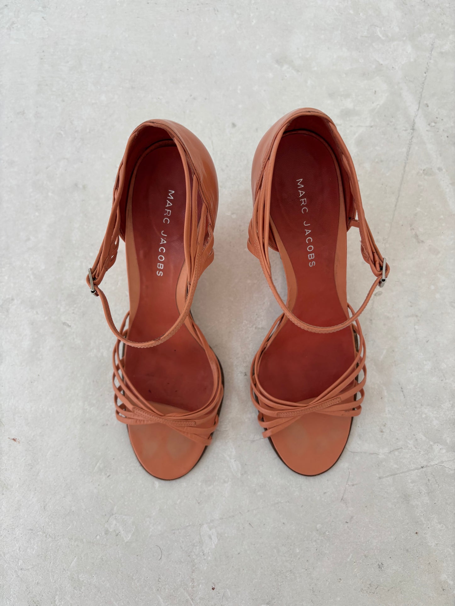 Marc Jacobs Peach Leather Wedges