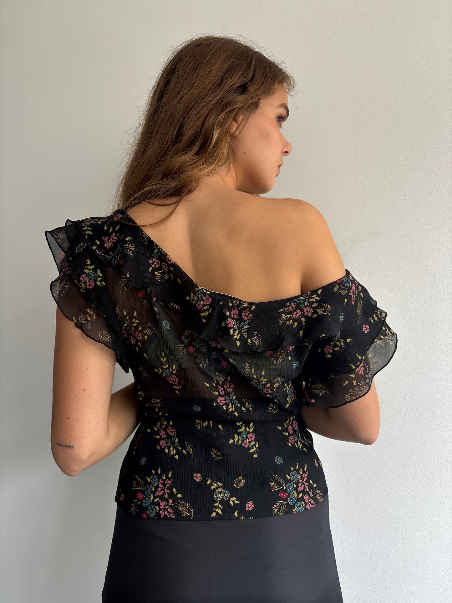 See by Chloé Black Floral Top
