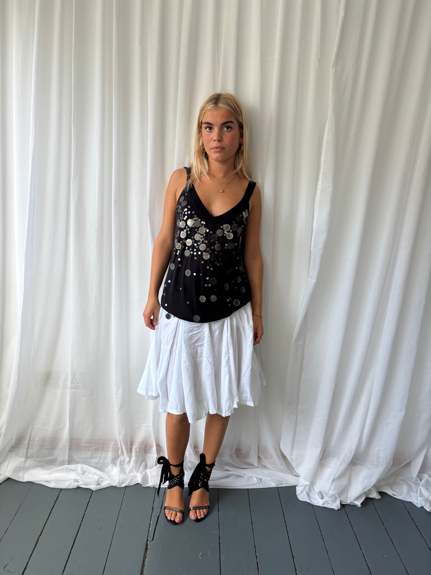 DKNY Black Sequin Top