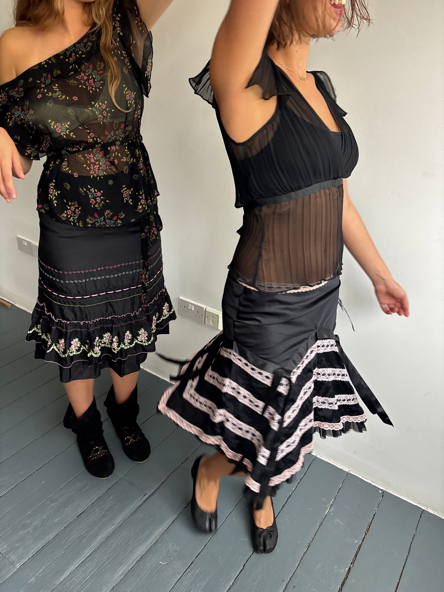 Stella Forest Black Silk Skirt