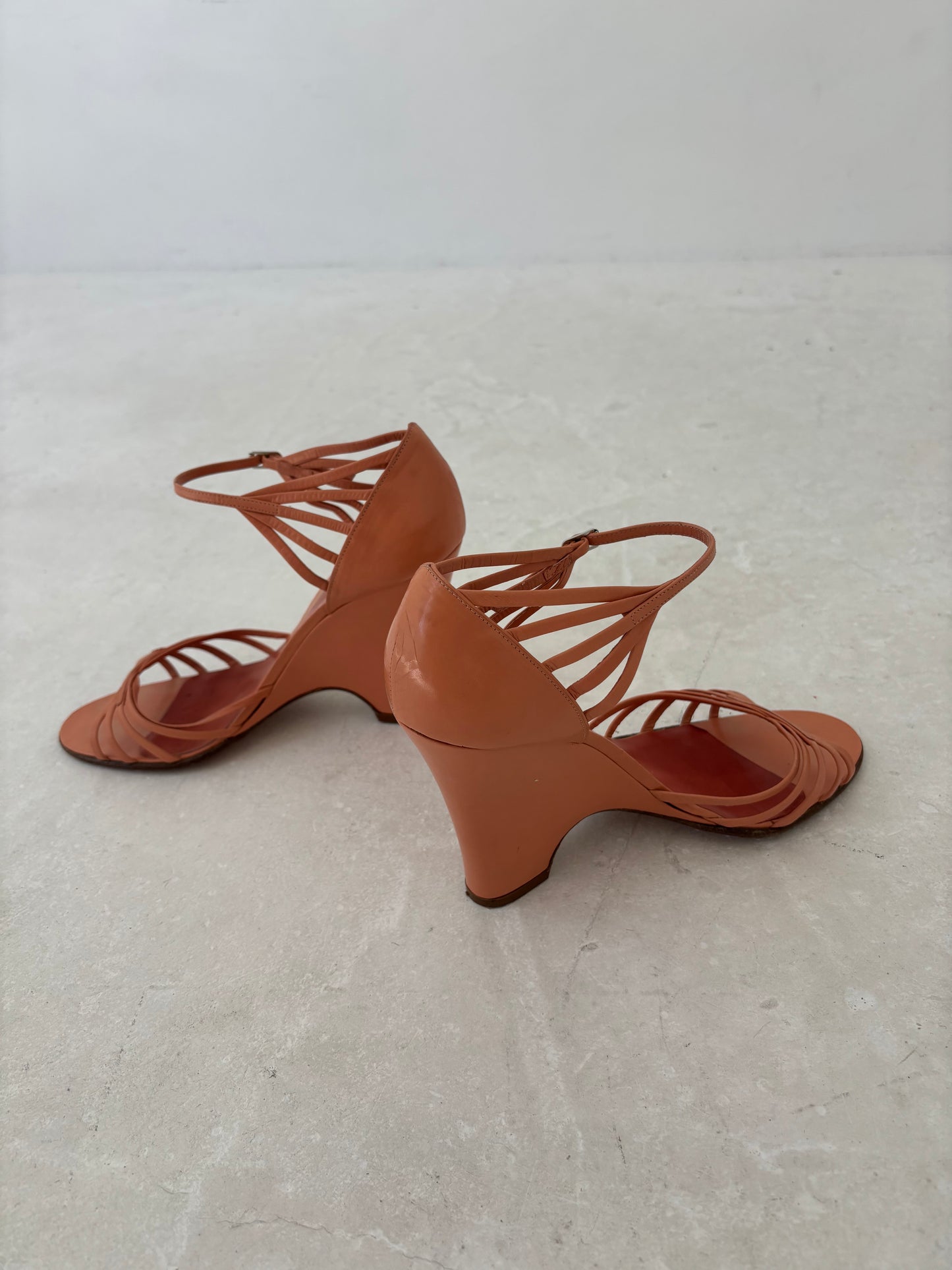 Marc Jacobs Peach Leather Wedges