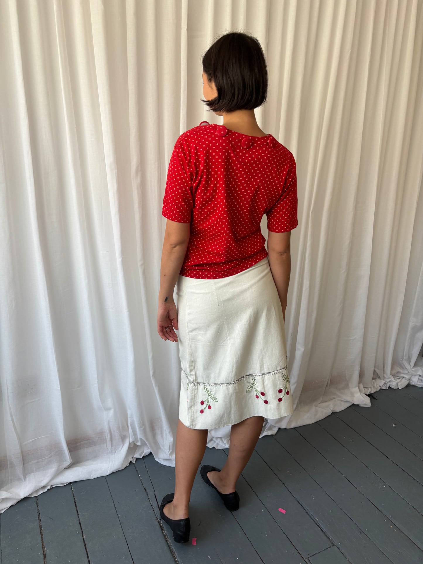 Moschino 1990s Red Polka Dot Top