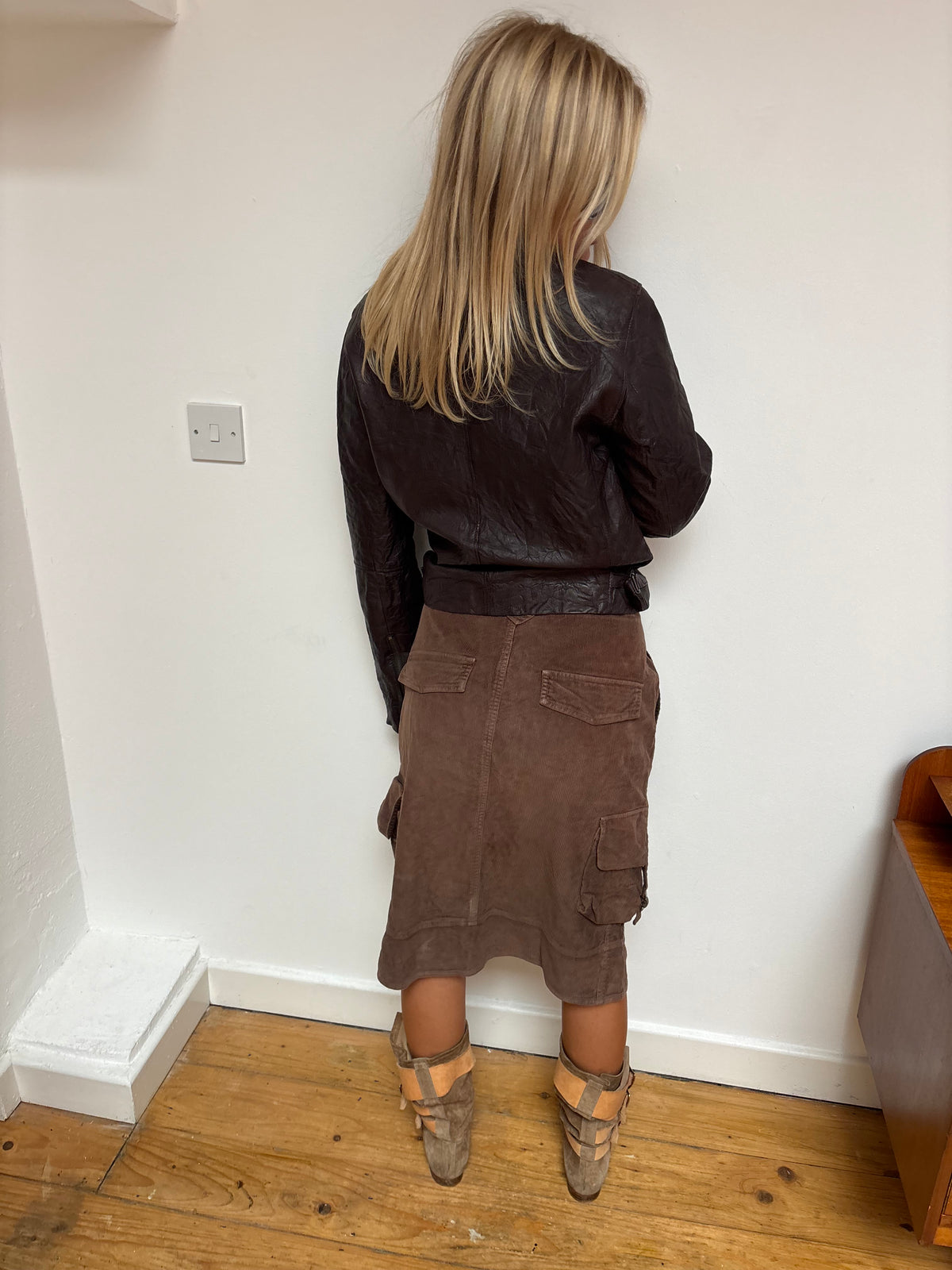 IKKS Brown Cord Skirt