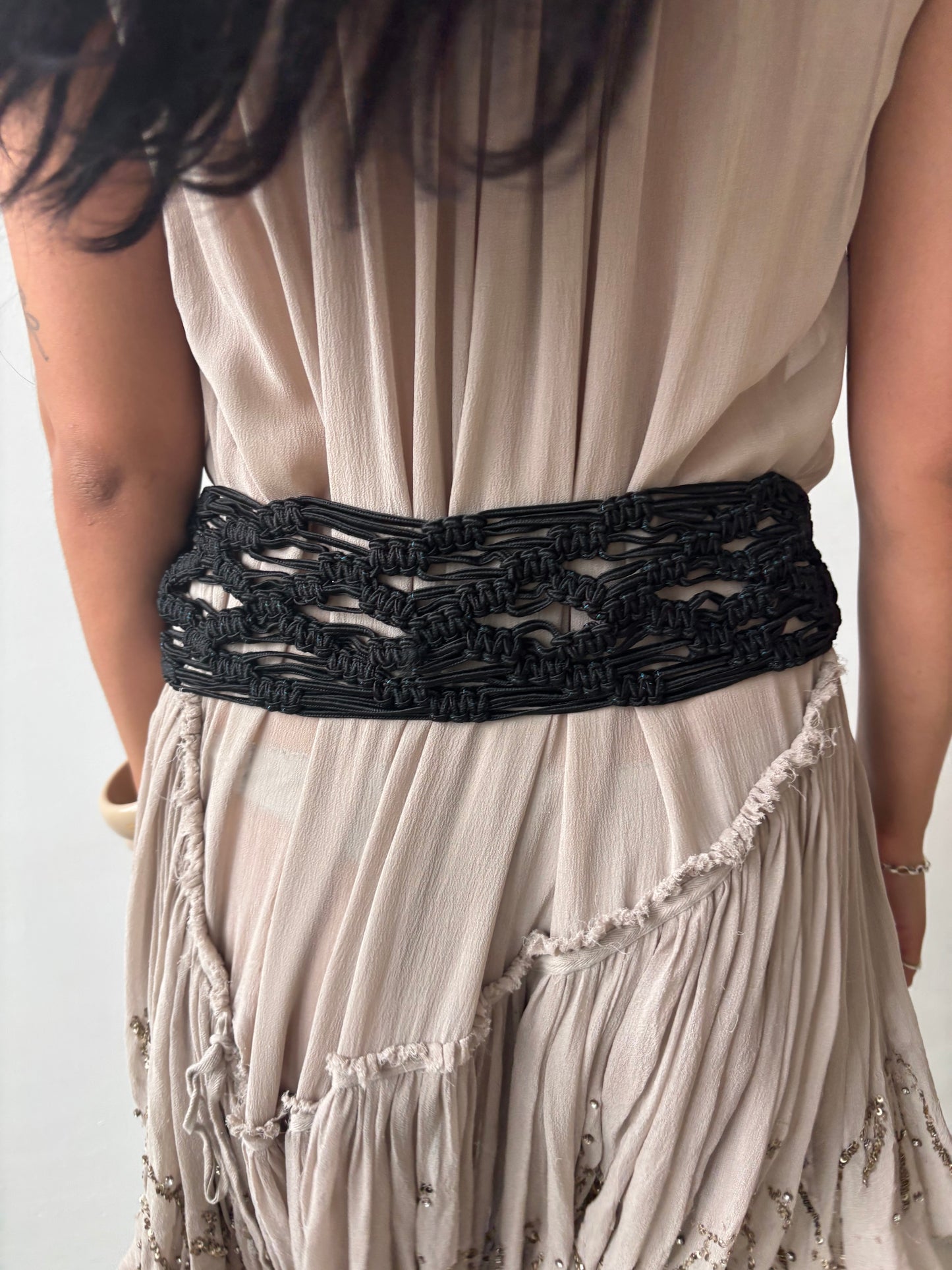 Chine Black Tassel Belt