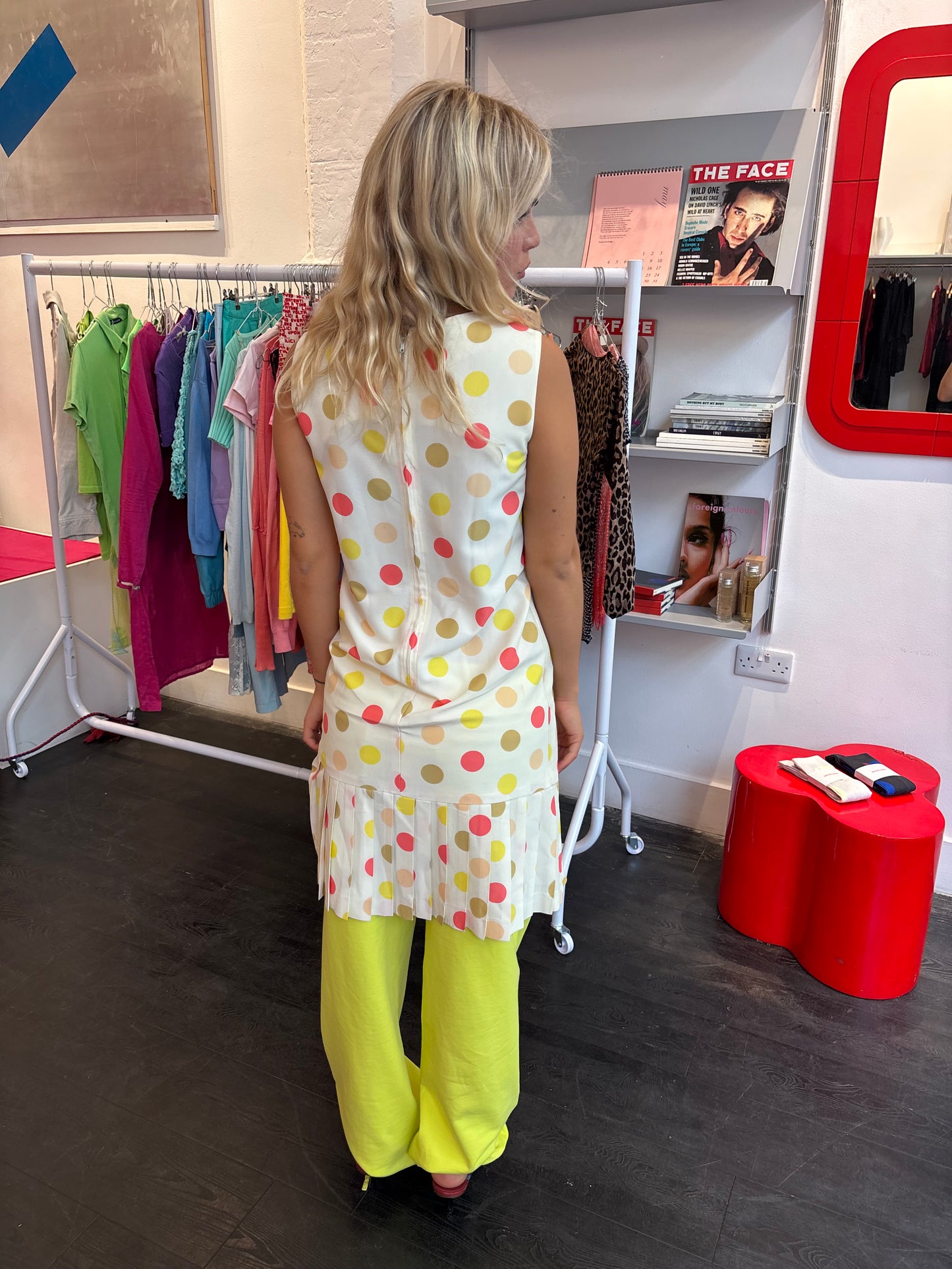 Retro Polka Dot Midi Dress