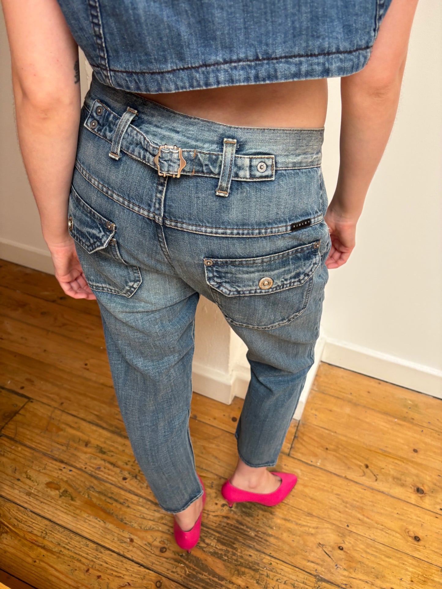 Sisley Blue Denim Capris