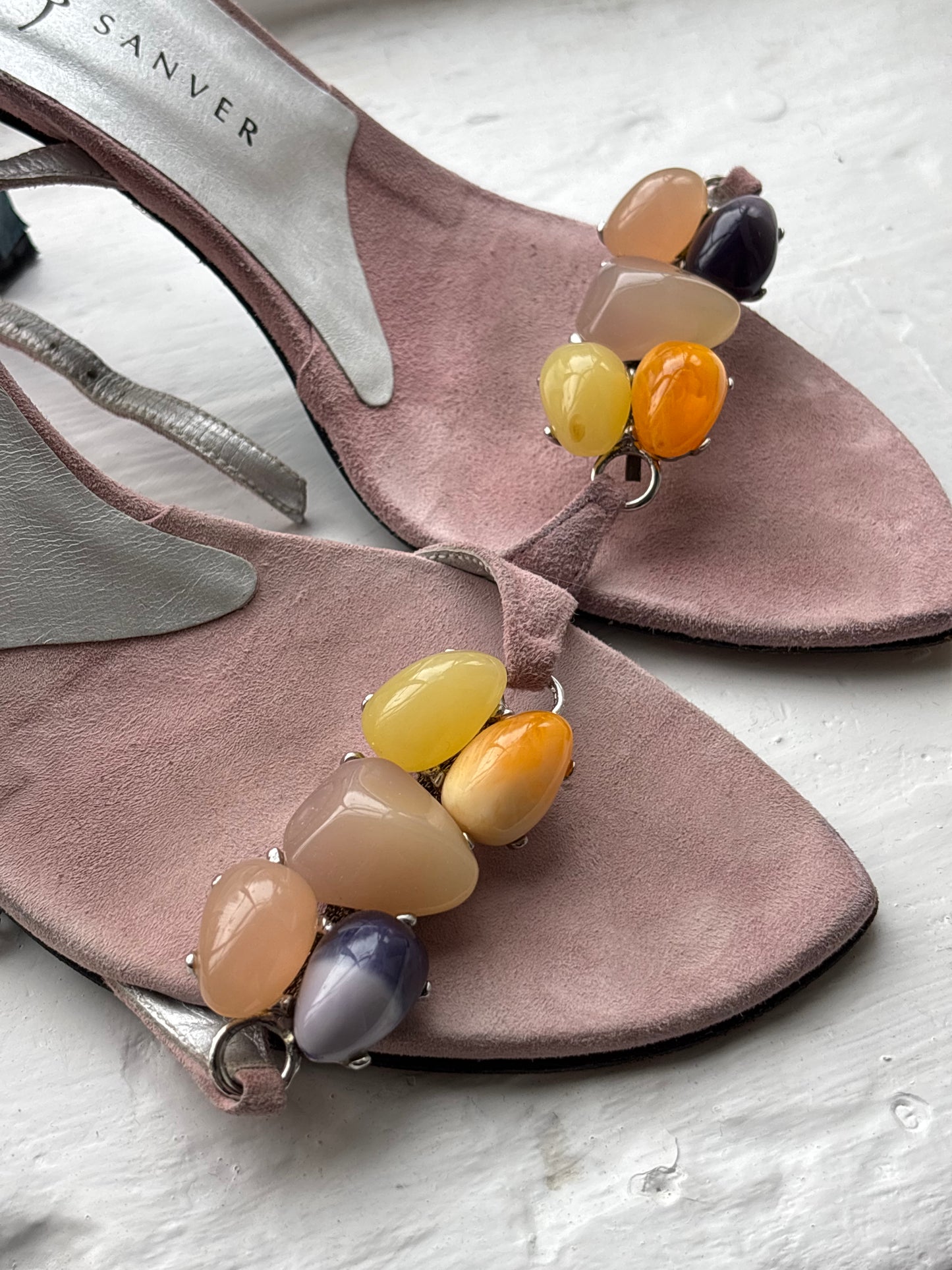 Rebeca Sanver Mauve Suede Heels