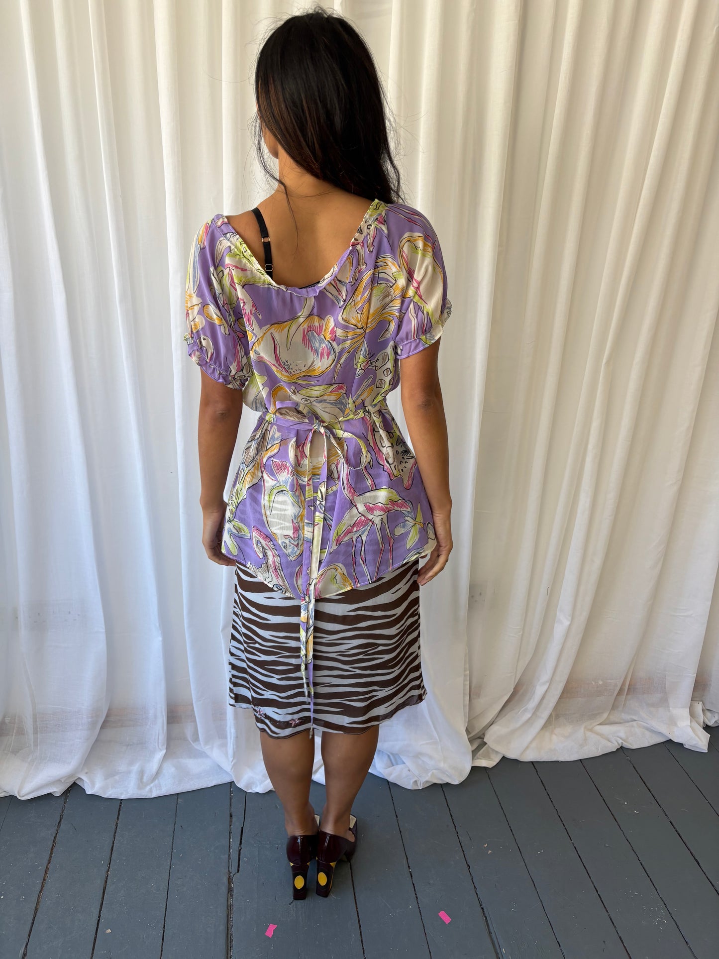Moschino Lilac 1999 Silk Top