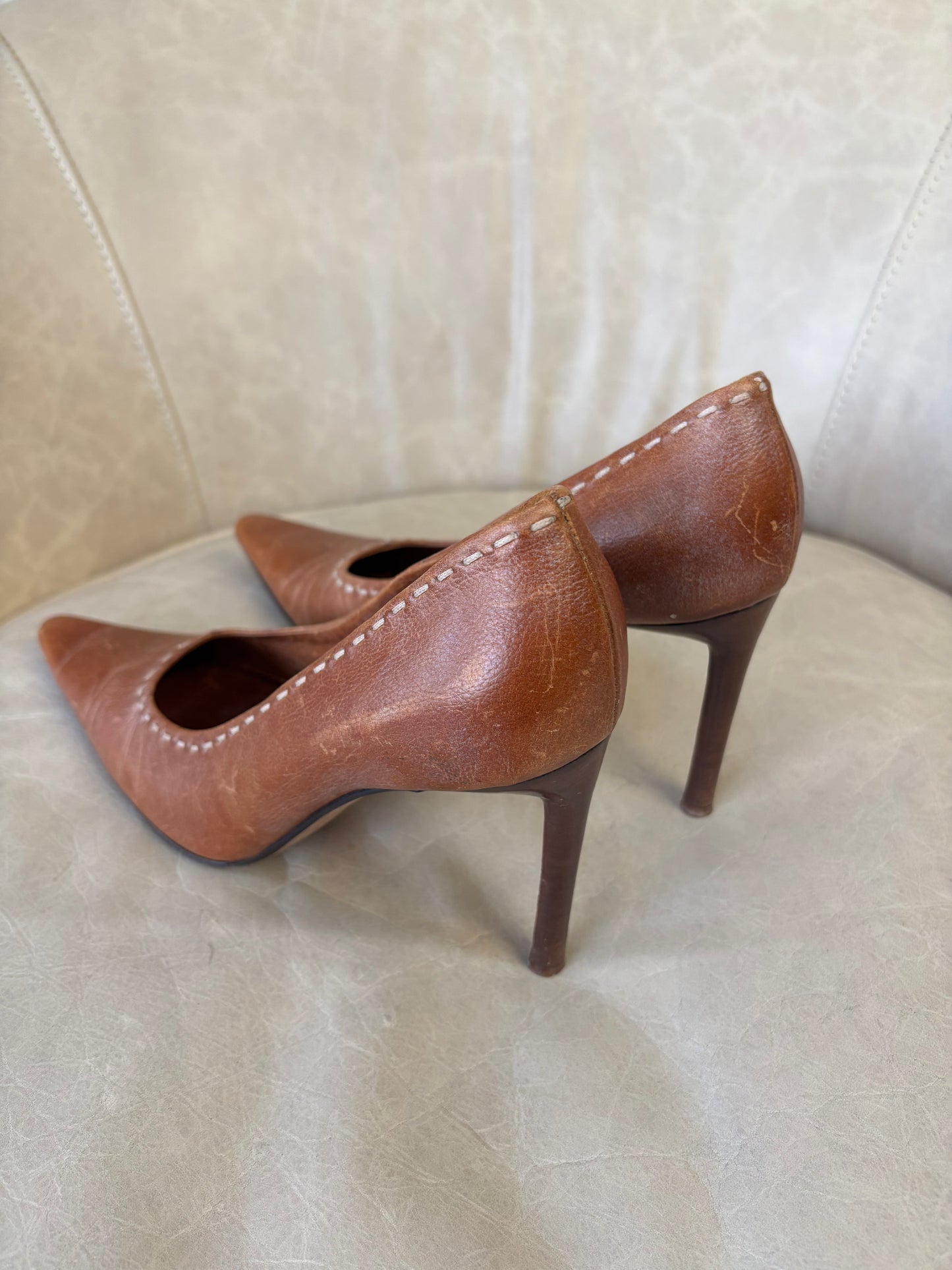 Céline Tan Pointed Heels