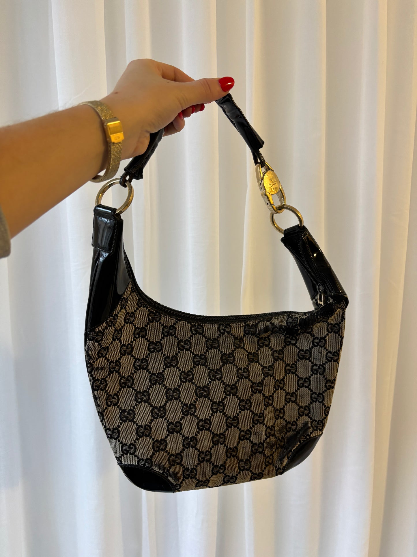Gucci Black Monogram Handbag