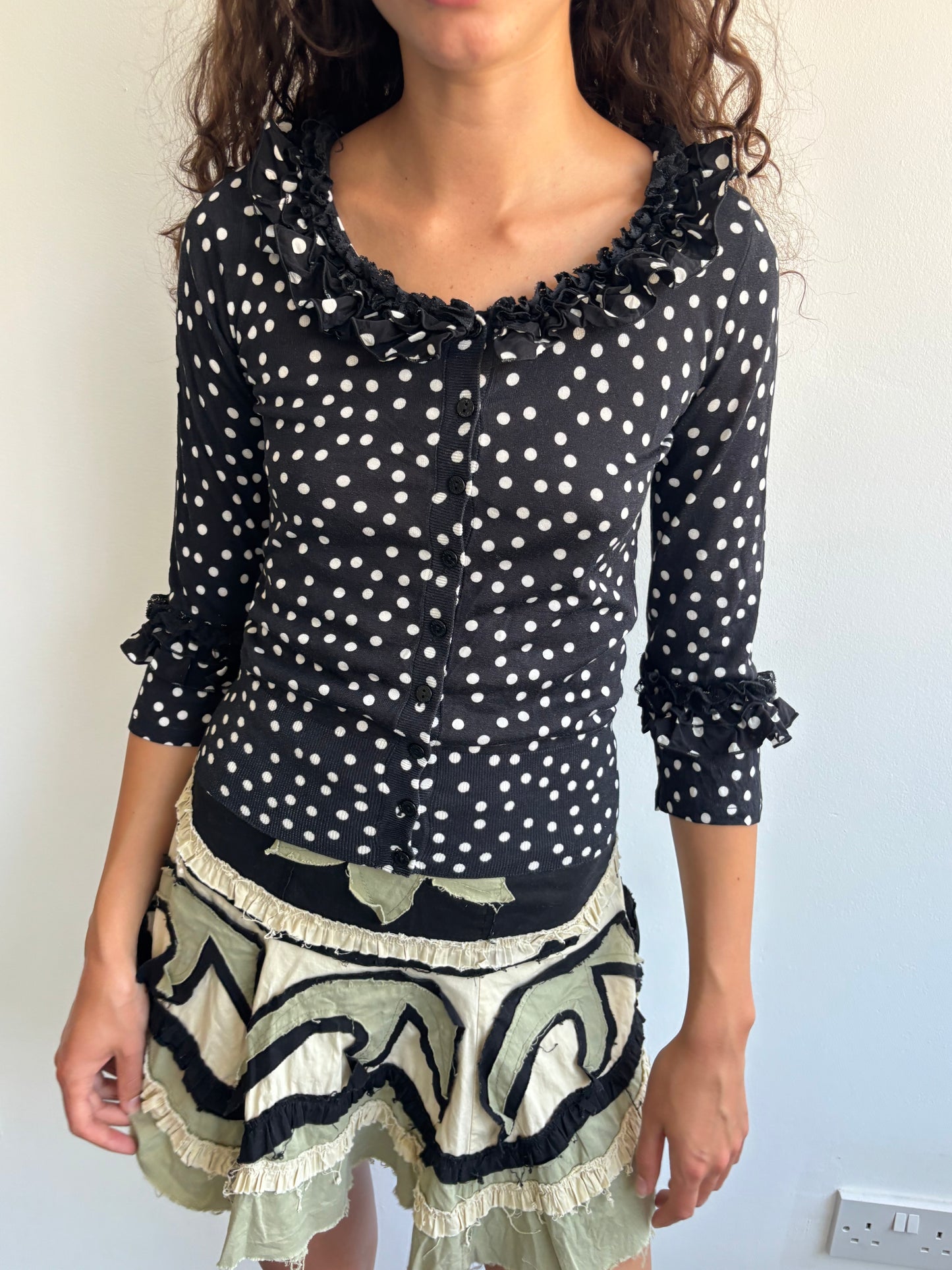 Vintage Green Appliqué Skirt