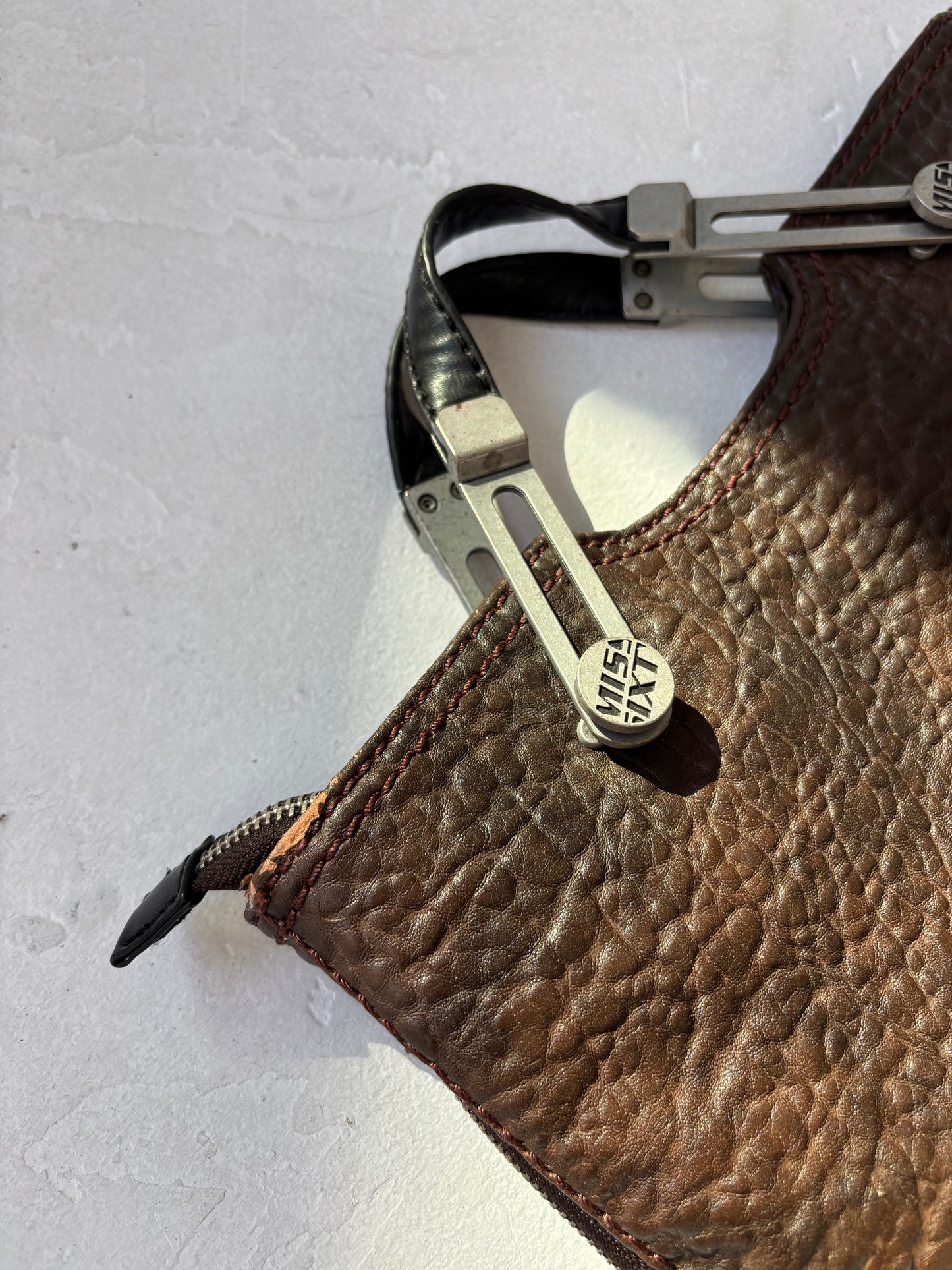 Miss Sixty Brown Leather Clutch