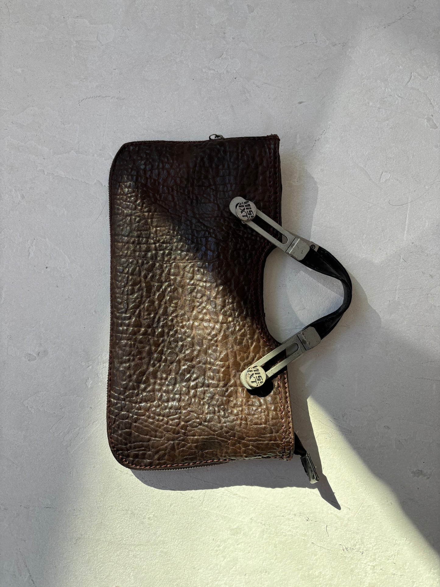 Miss Sixty Brown Leather Clutch