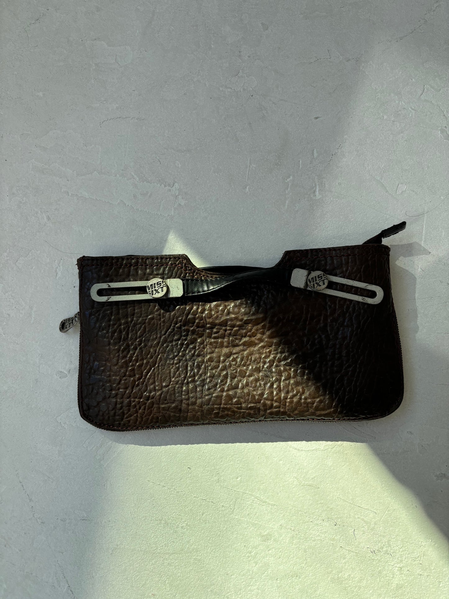 Miss Sixty Brown Leather Clutch