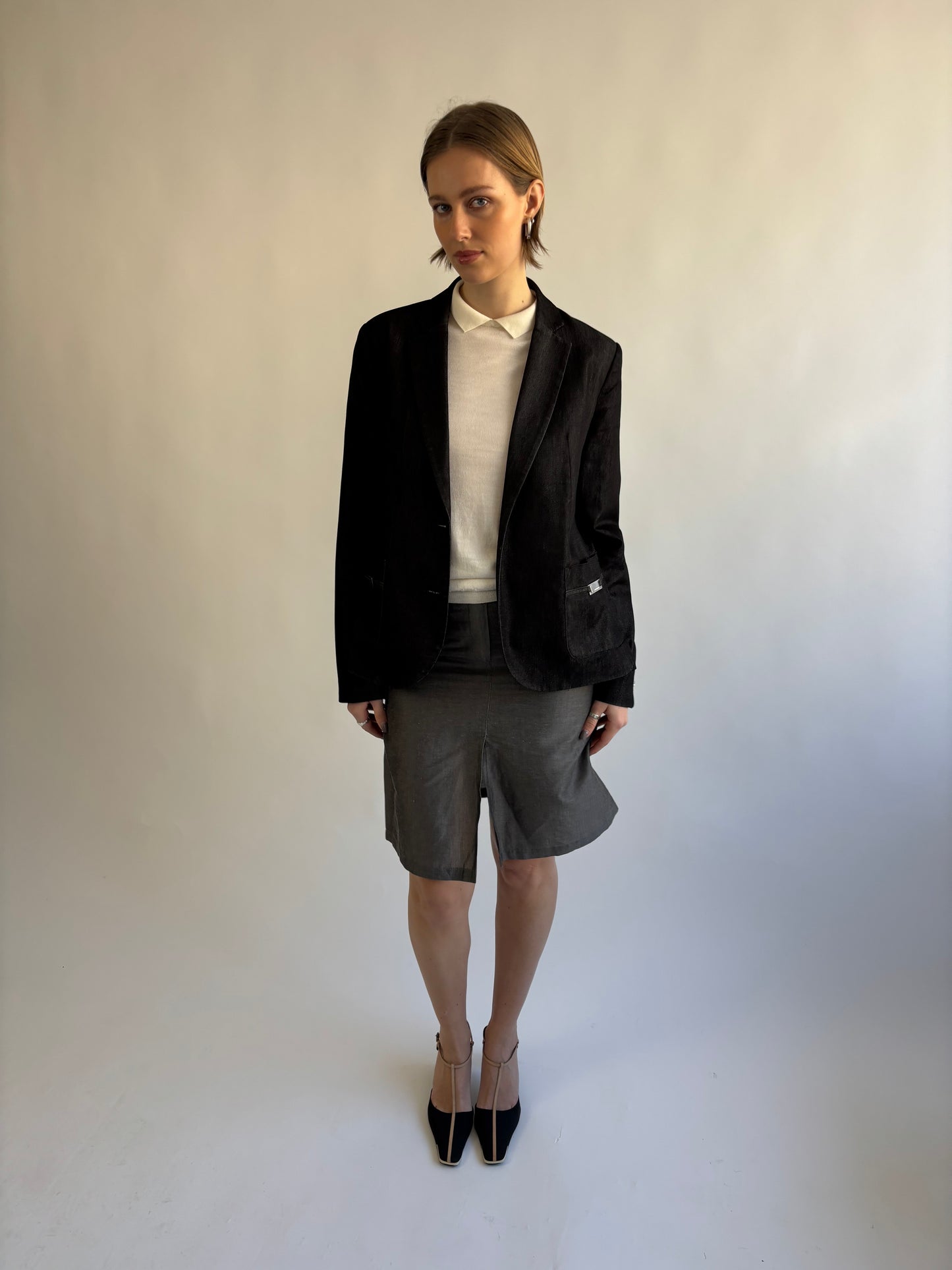 Calvin Klein Grey Denim Blazer