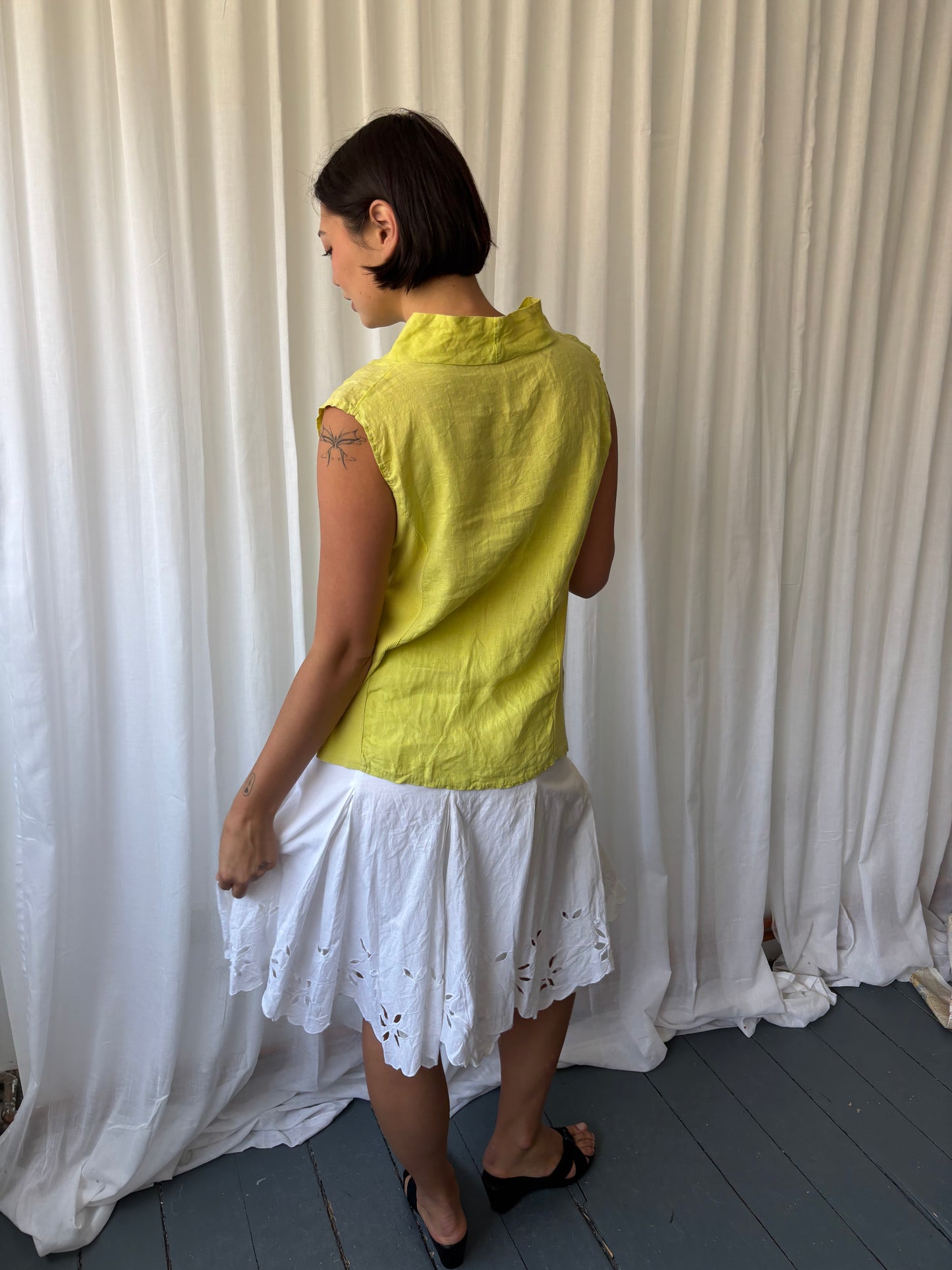 Vintage White Midi Skirt