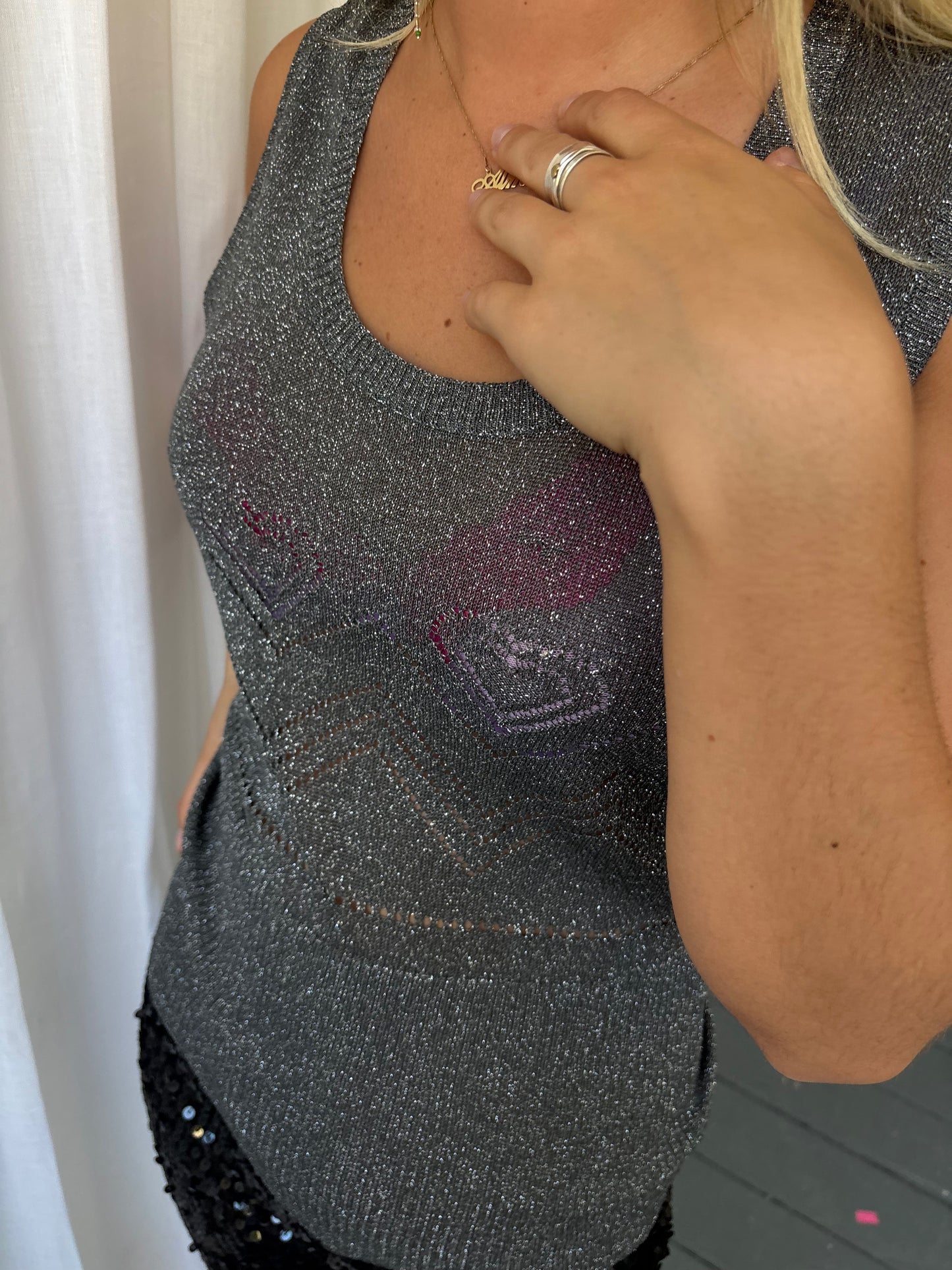 Moschino Metallic Knit Vest