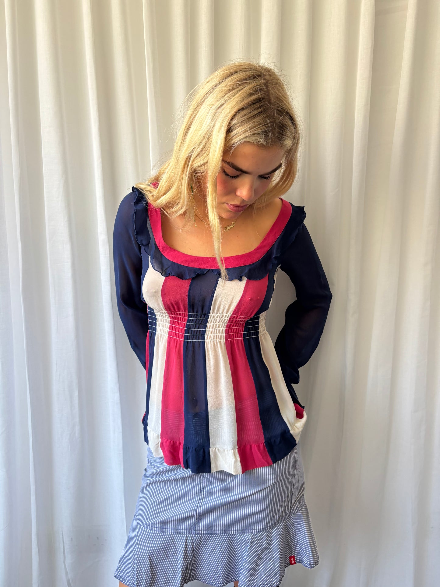 Moschino Stripe Bardot Top