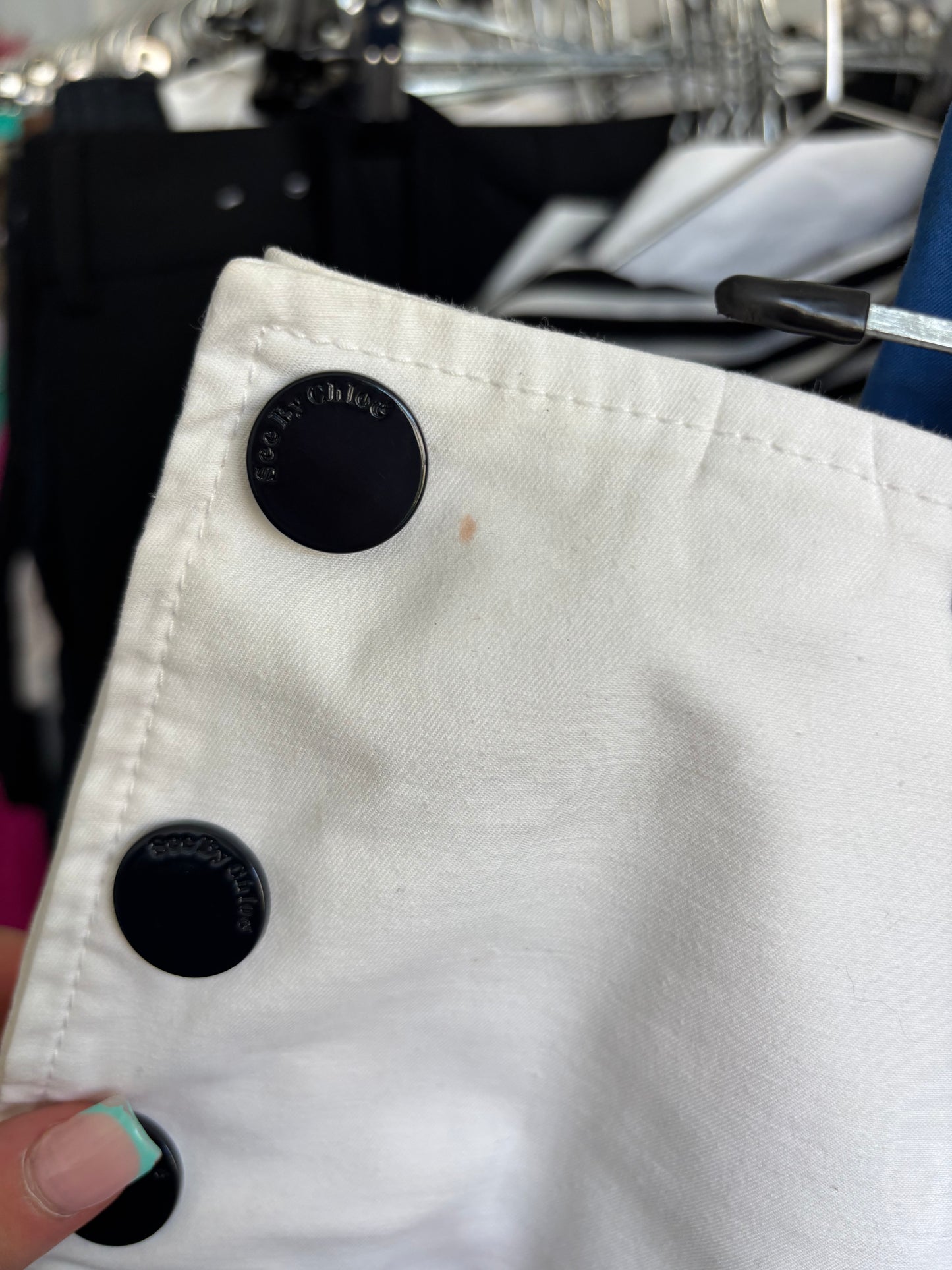 See by Chloé White Nautical Shorts
