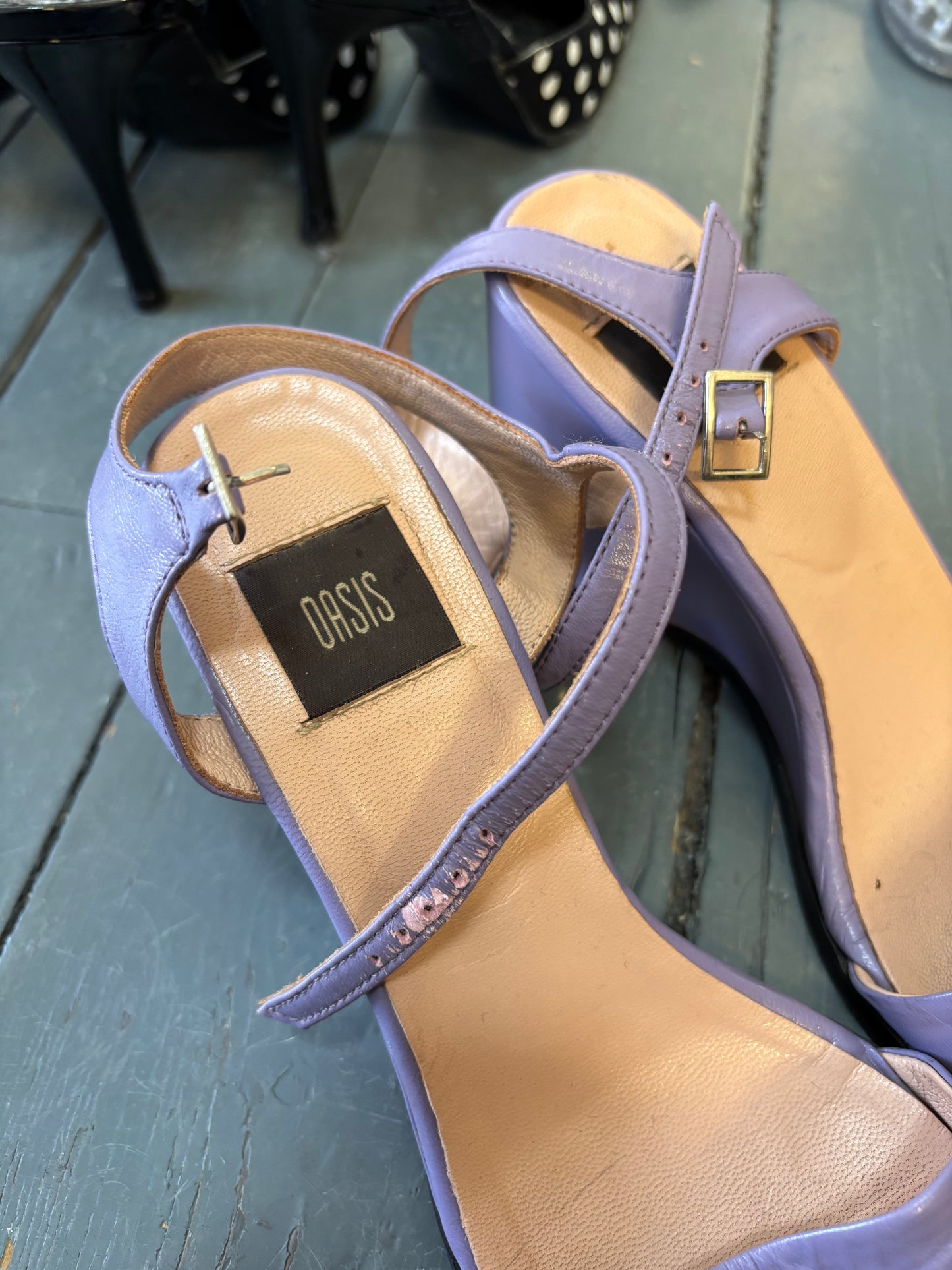 Oasis Lilac Leather Wedges