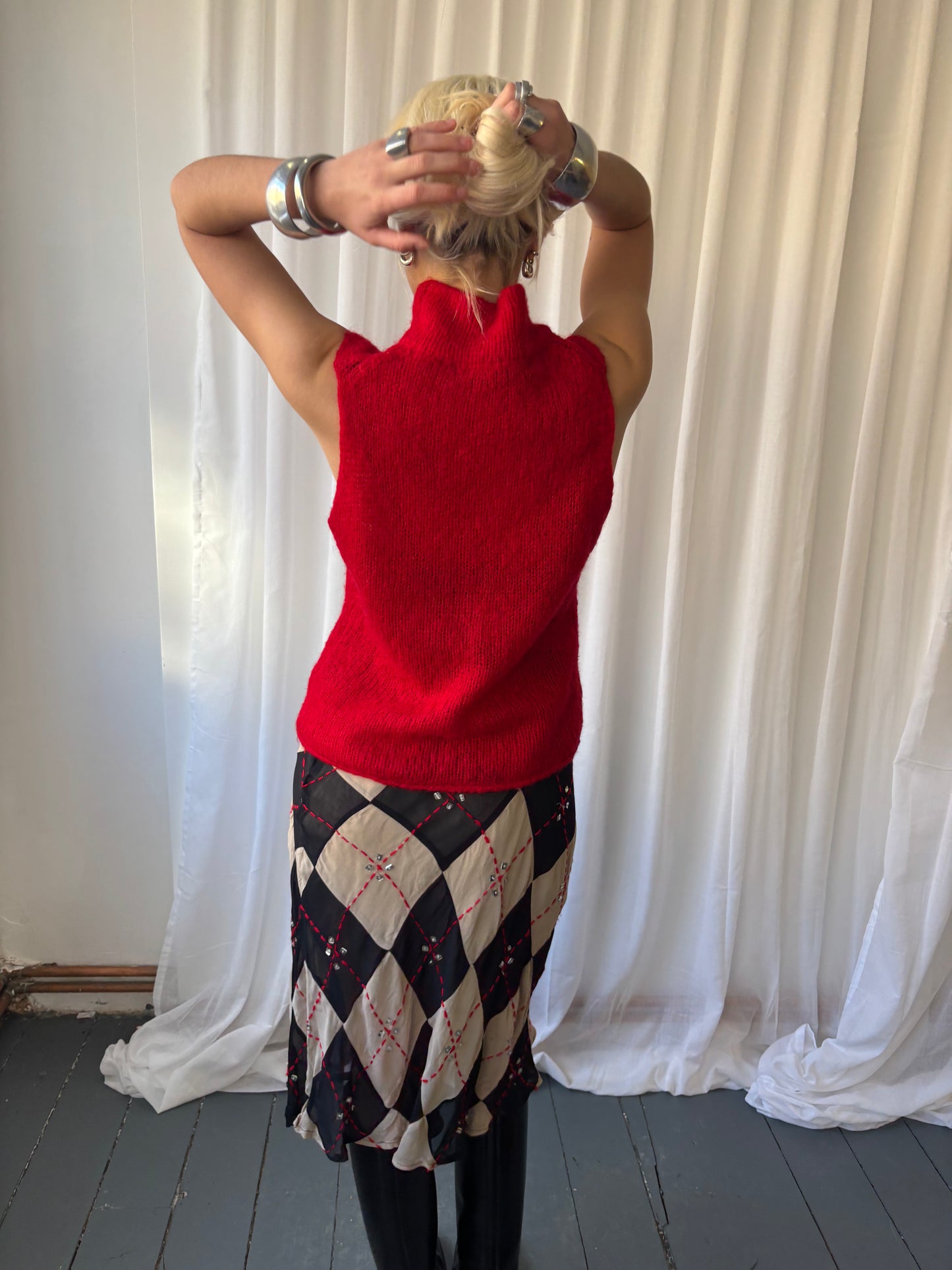 French Connection Red Knit Vest