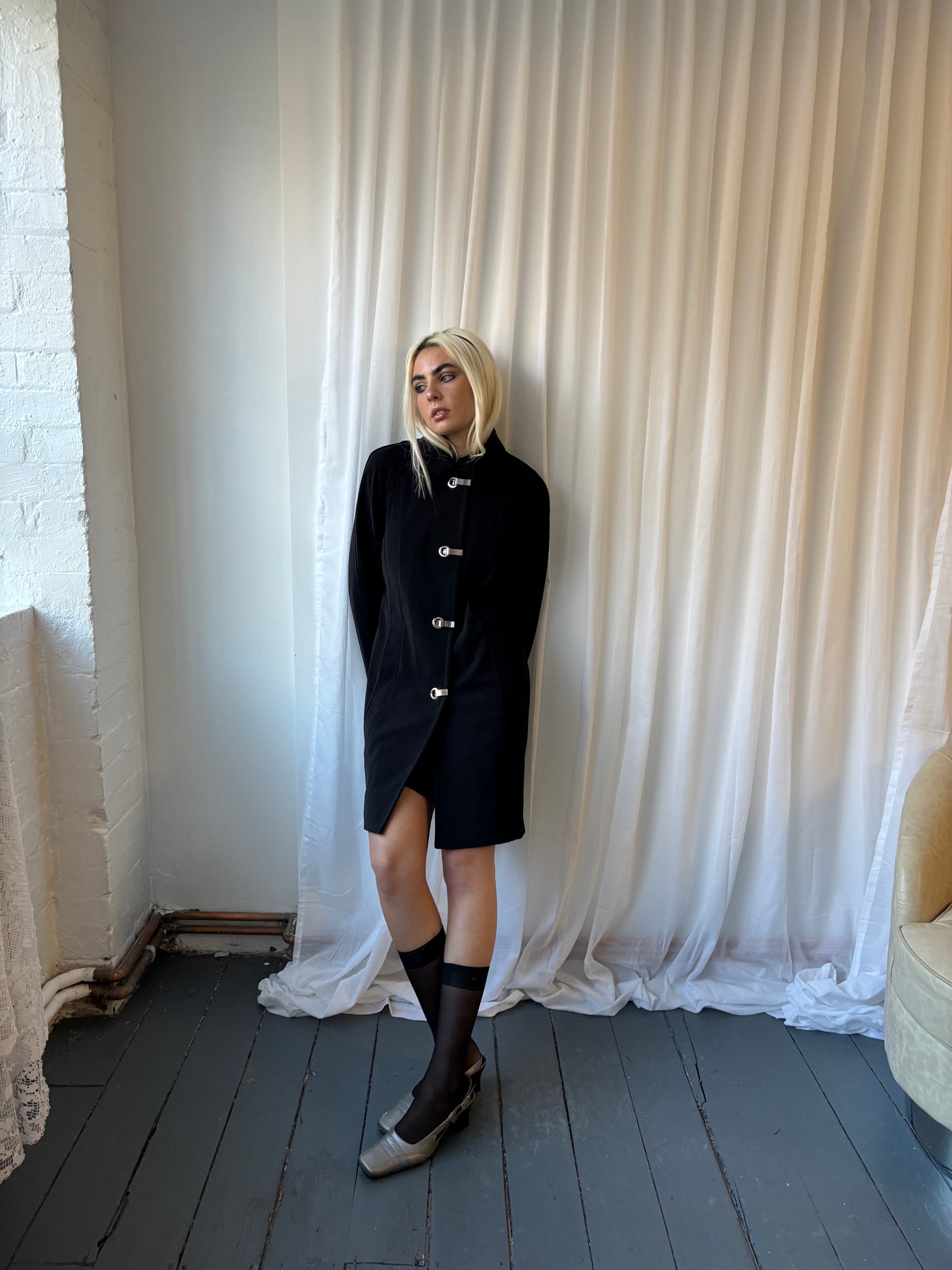 London Fog Black Fireman Clasp Jacket