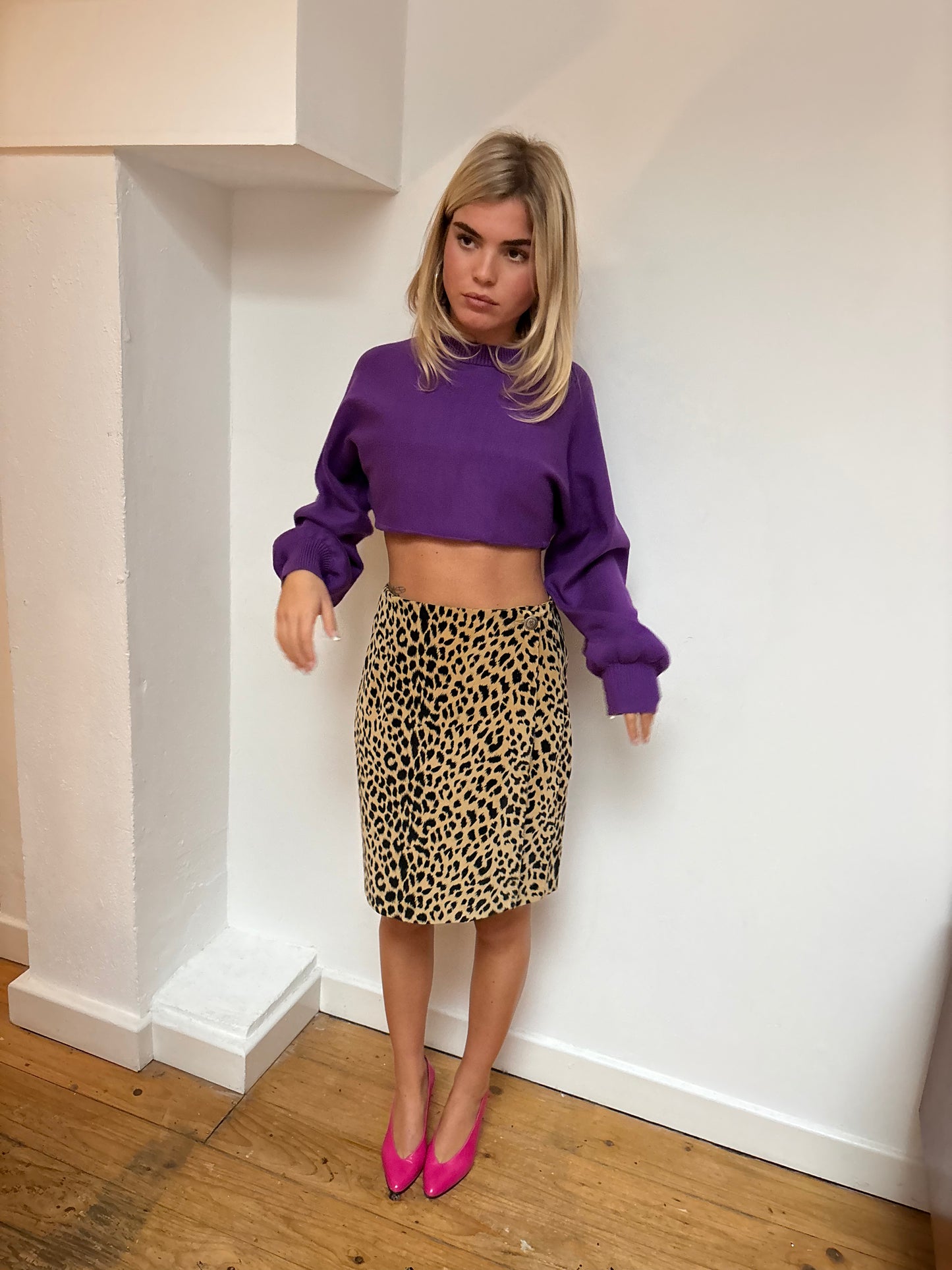 Richmond Purple Balloon Sleeve Jumper
