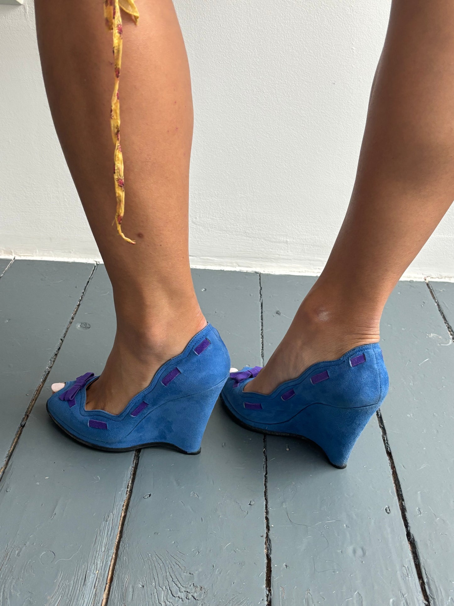 Miu Miu Blue Suede Wedges