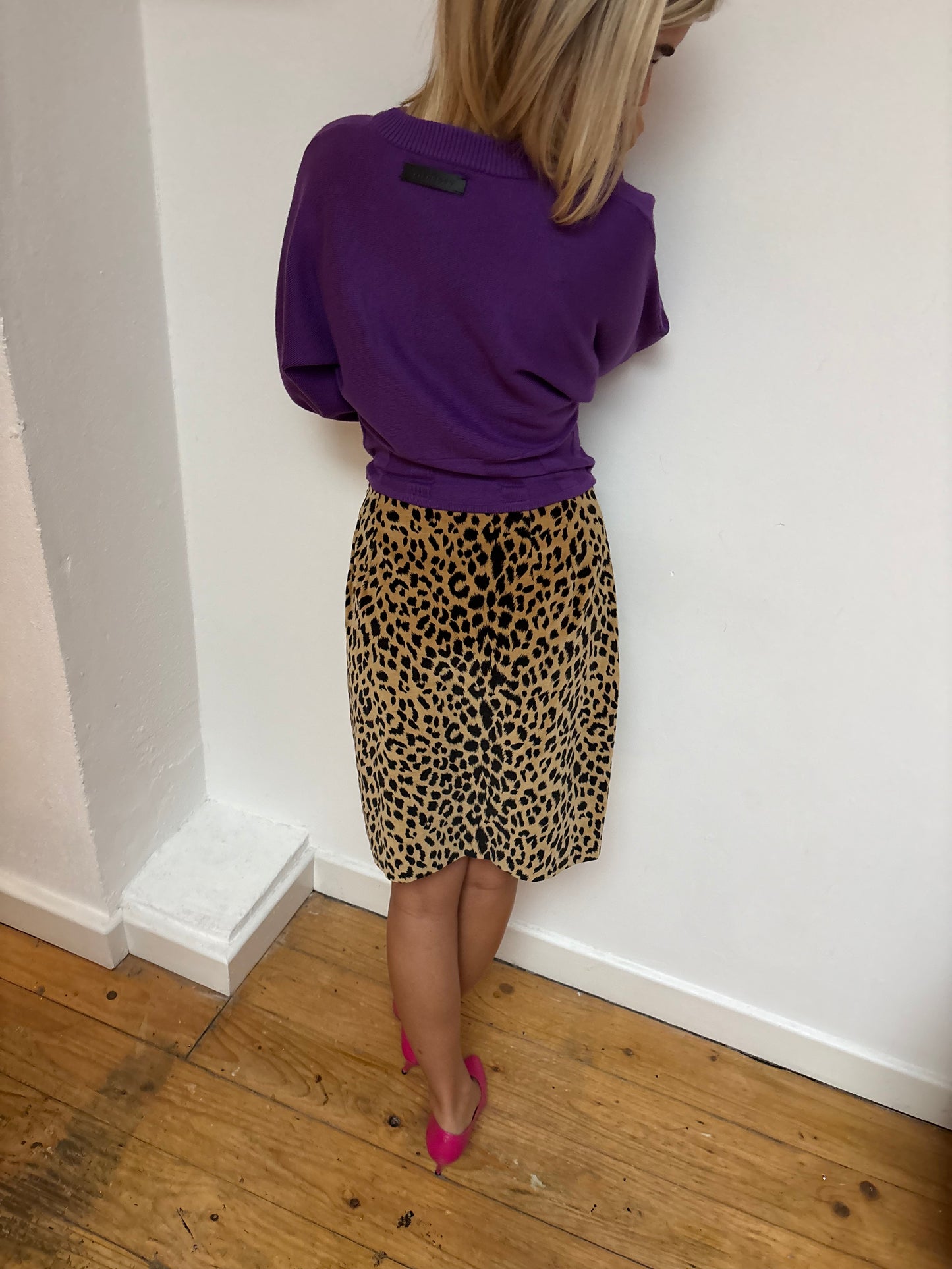 Vintage Leopard Print Skirt
