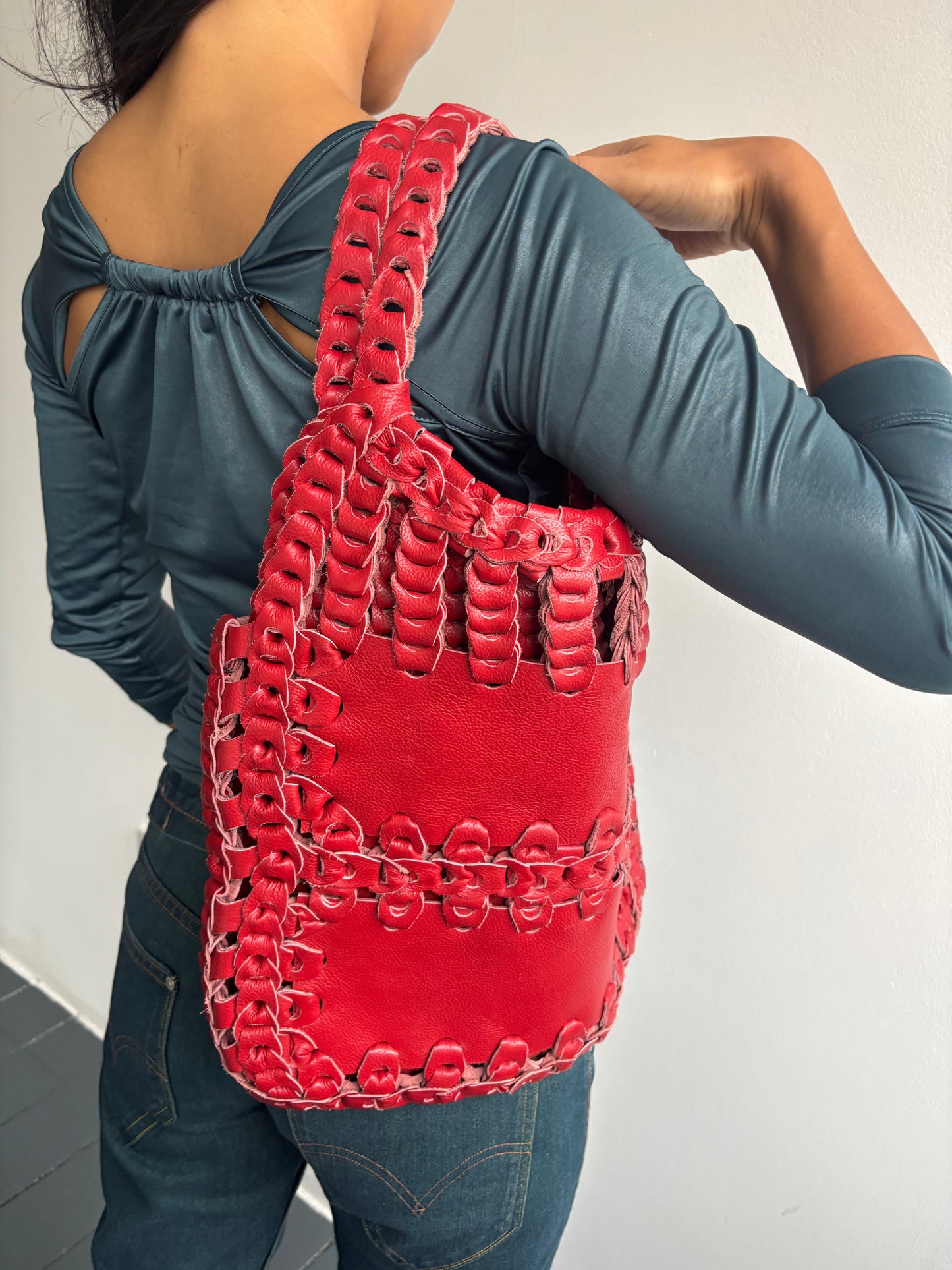 Angel Jackson Red Leather Bag