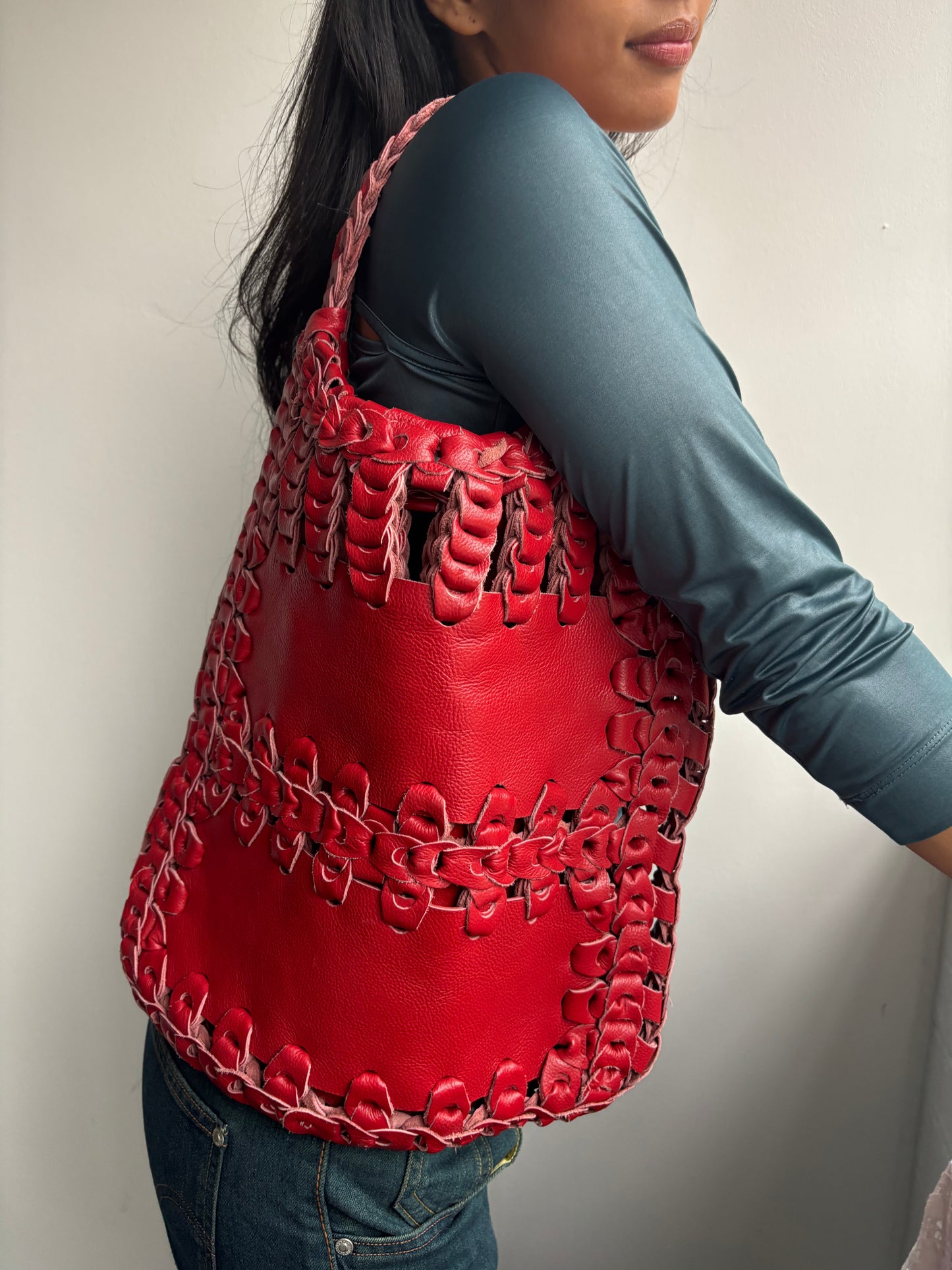 Angel Jackson Red Leather Bag