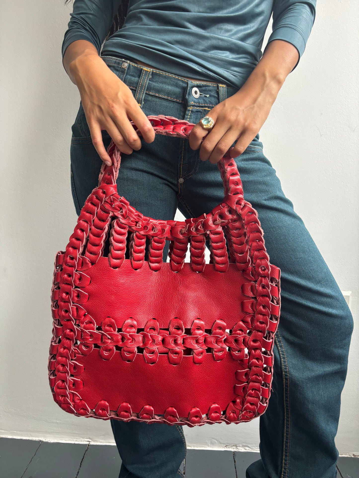 Angel Jackson Red Leather Bag