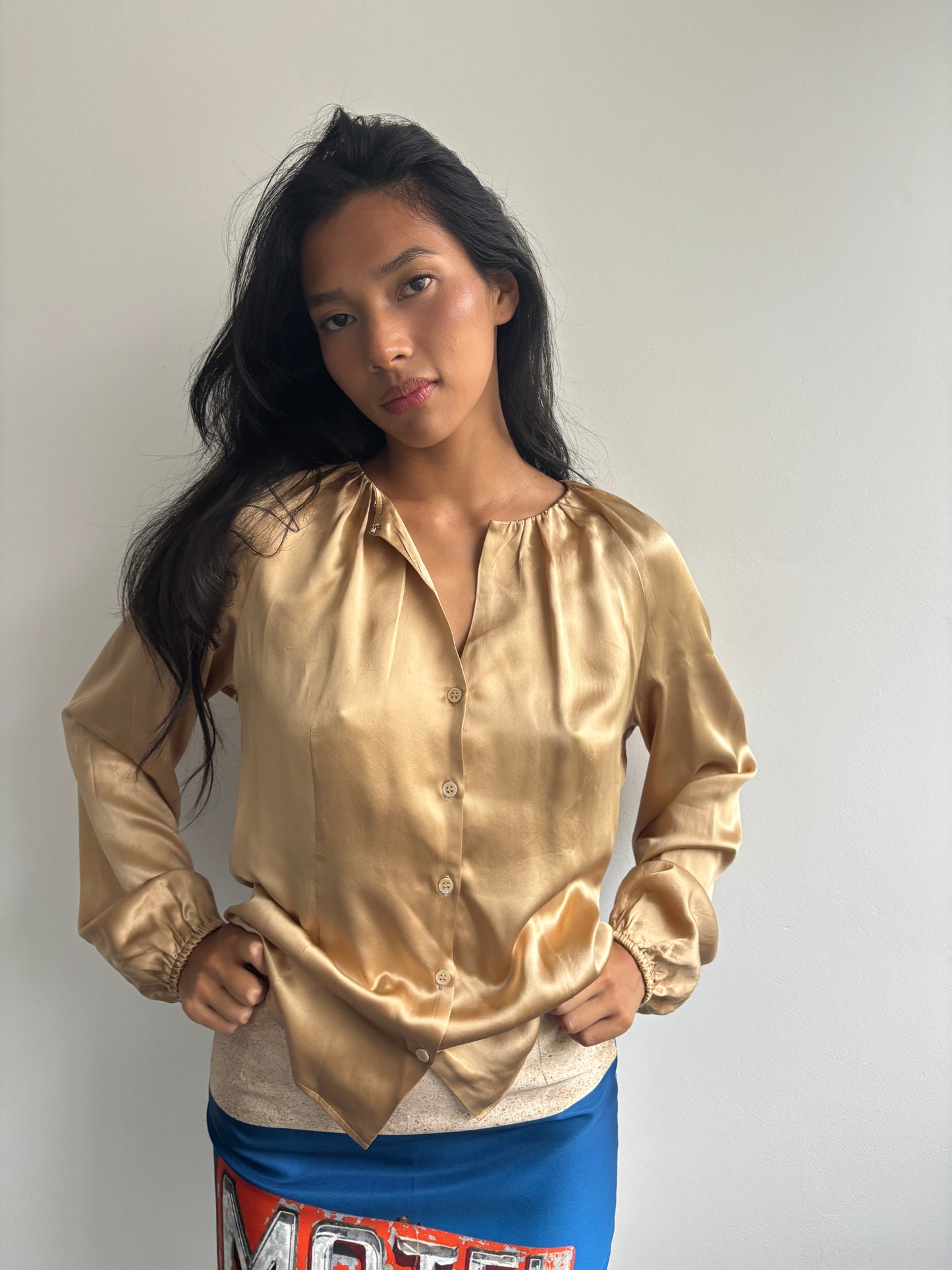 Iceberg Gold Silk Blouse