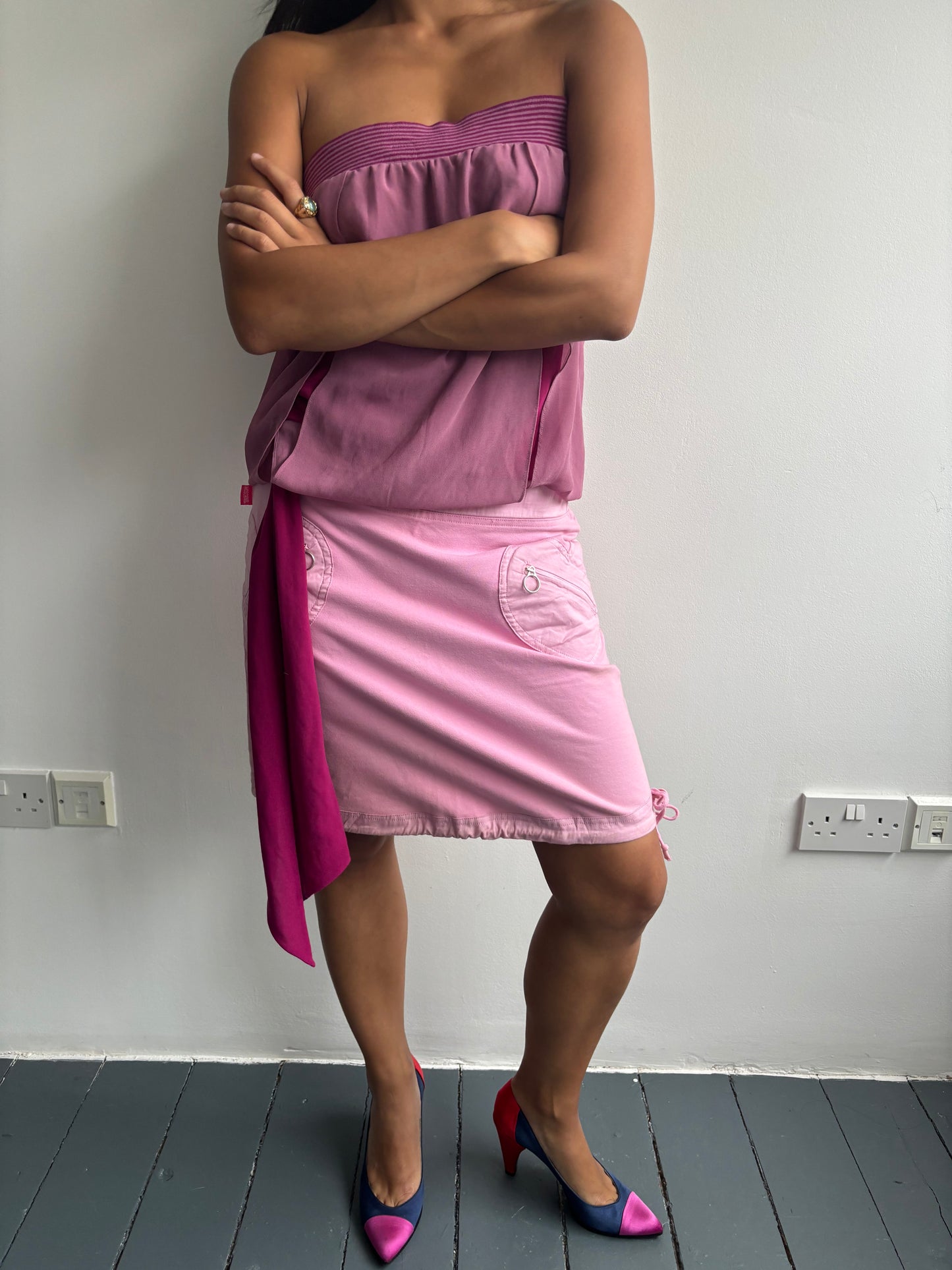 Moschino Pink Heart Pocket Skirt